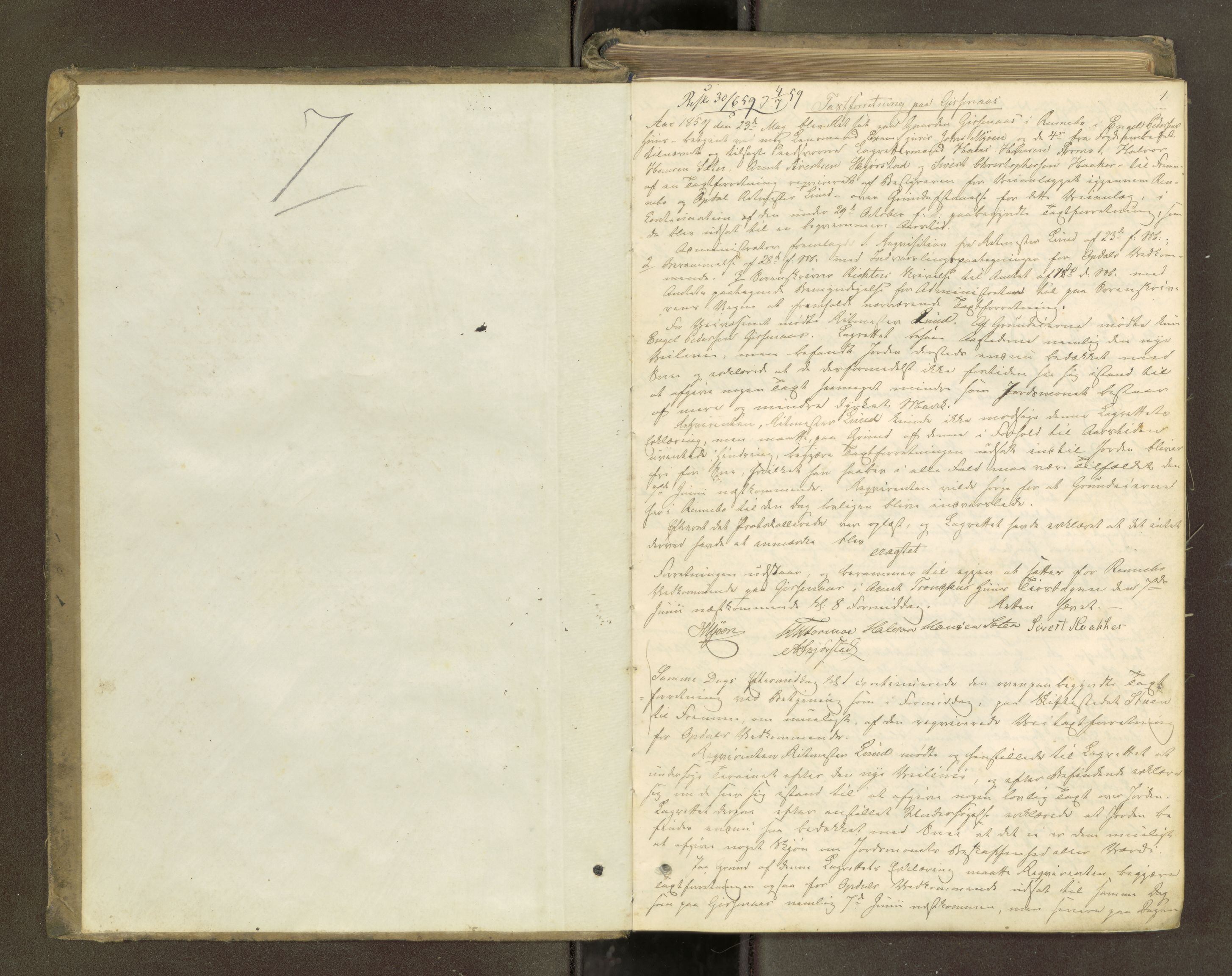 Orkdal sorenskriveri, AV/SAT-A-4169/1/1/1B/L0006: Ekstrarettsprotokoll, 1859-1863, p. 1a