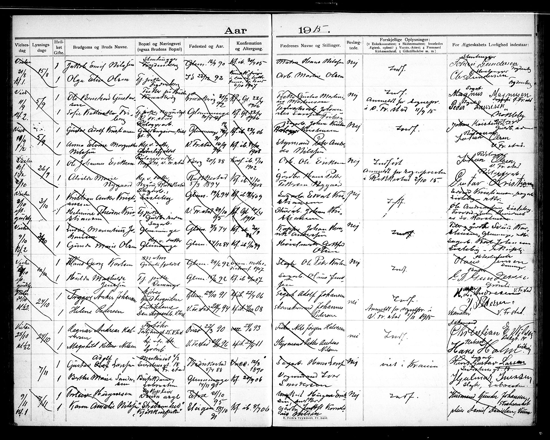 Glemmen prestekontor Kirkebøker, AV/SAO-A-10908/H/Ha/L0001: Banns register no. 1, 1909-1931