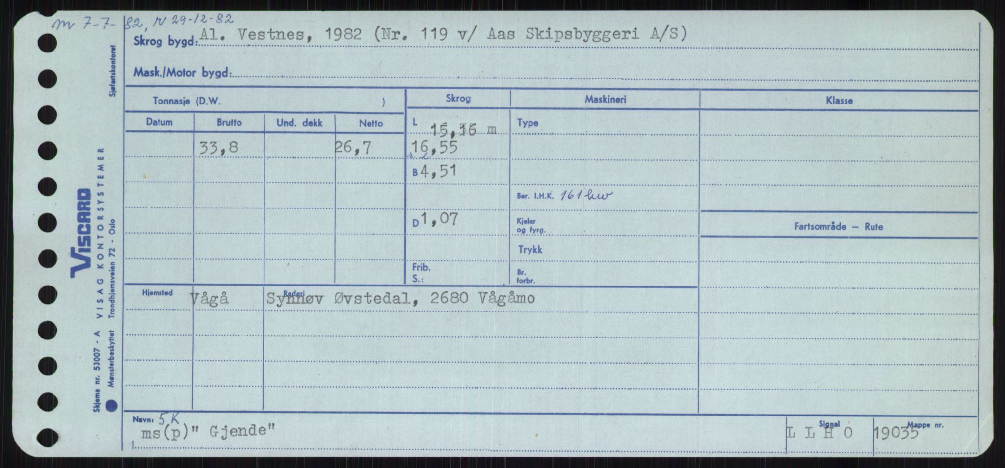 Sjøfartsdirektoratet med forløpere, Skipsmålingen, RA/S-1627/H/Ha/L0002/0002: Fartøy, Eik-Hill / Fartøy, G-Hill, p. 143