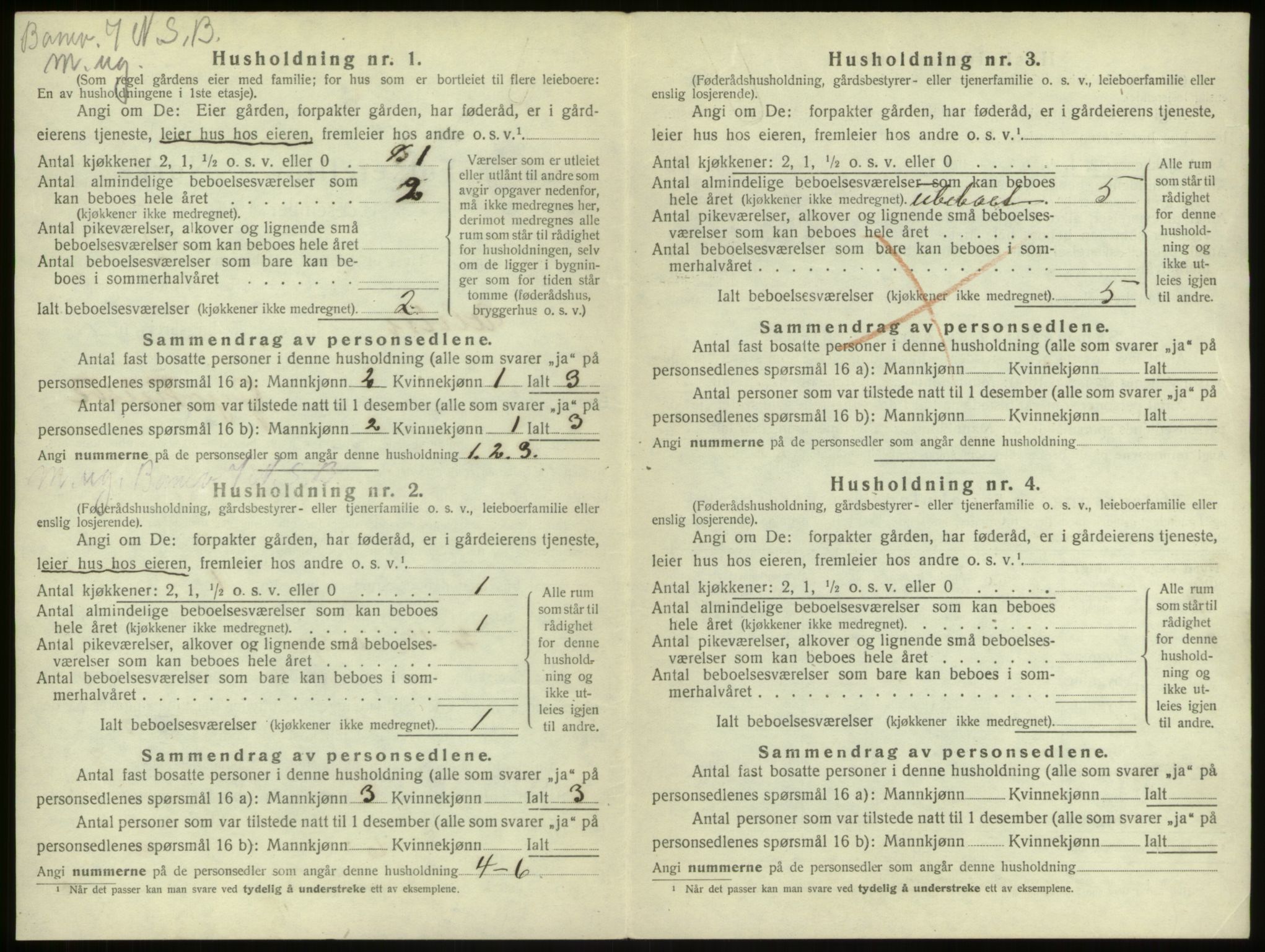 SAB, 1920 census for Ulvik, 1920, p. 84