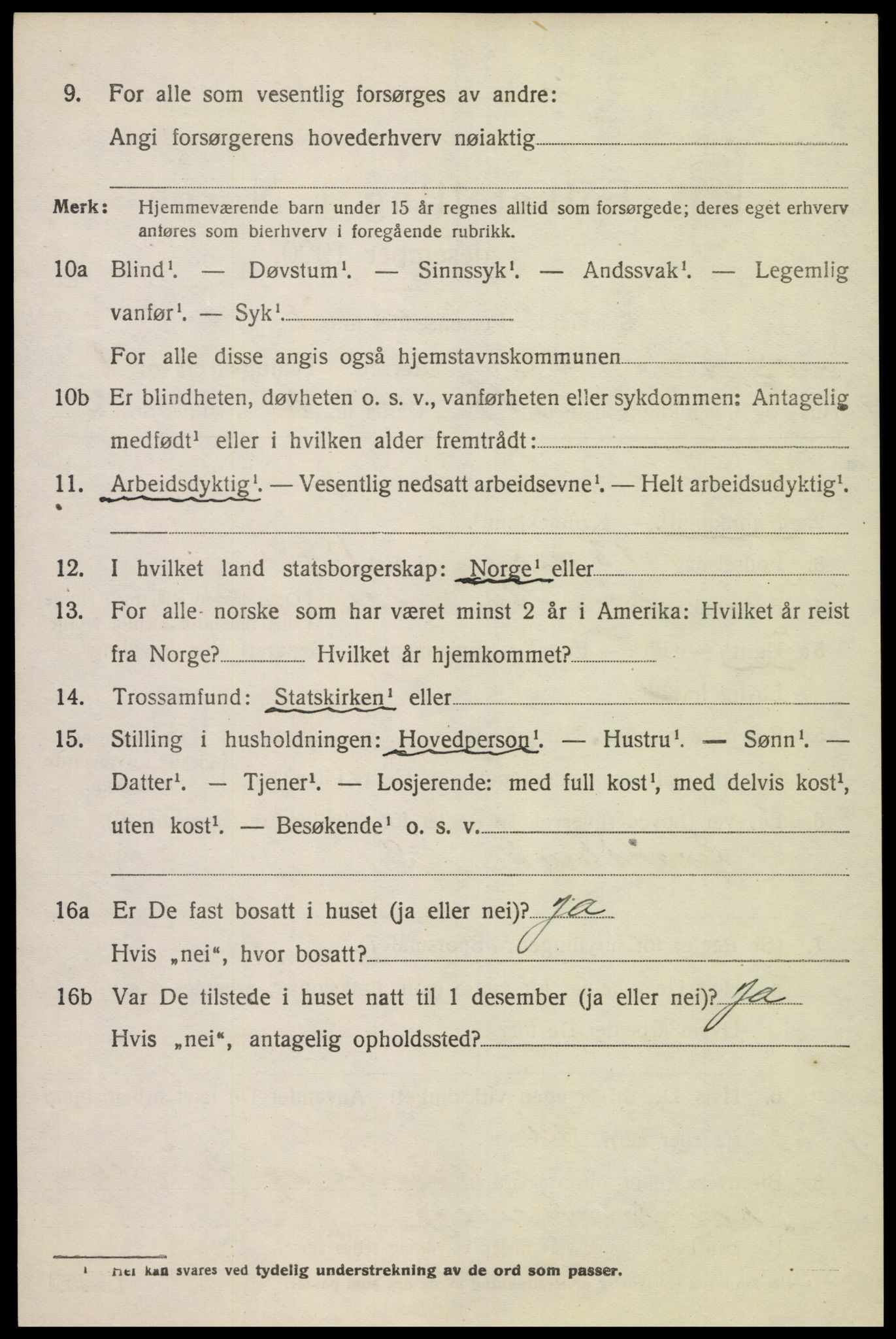 SAK, 1920 census for Sør-Audnedal, 1920, p. 1584