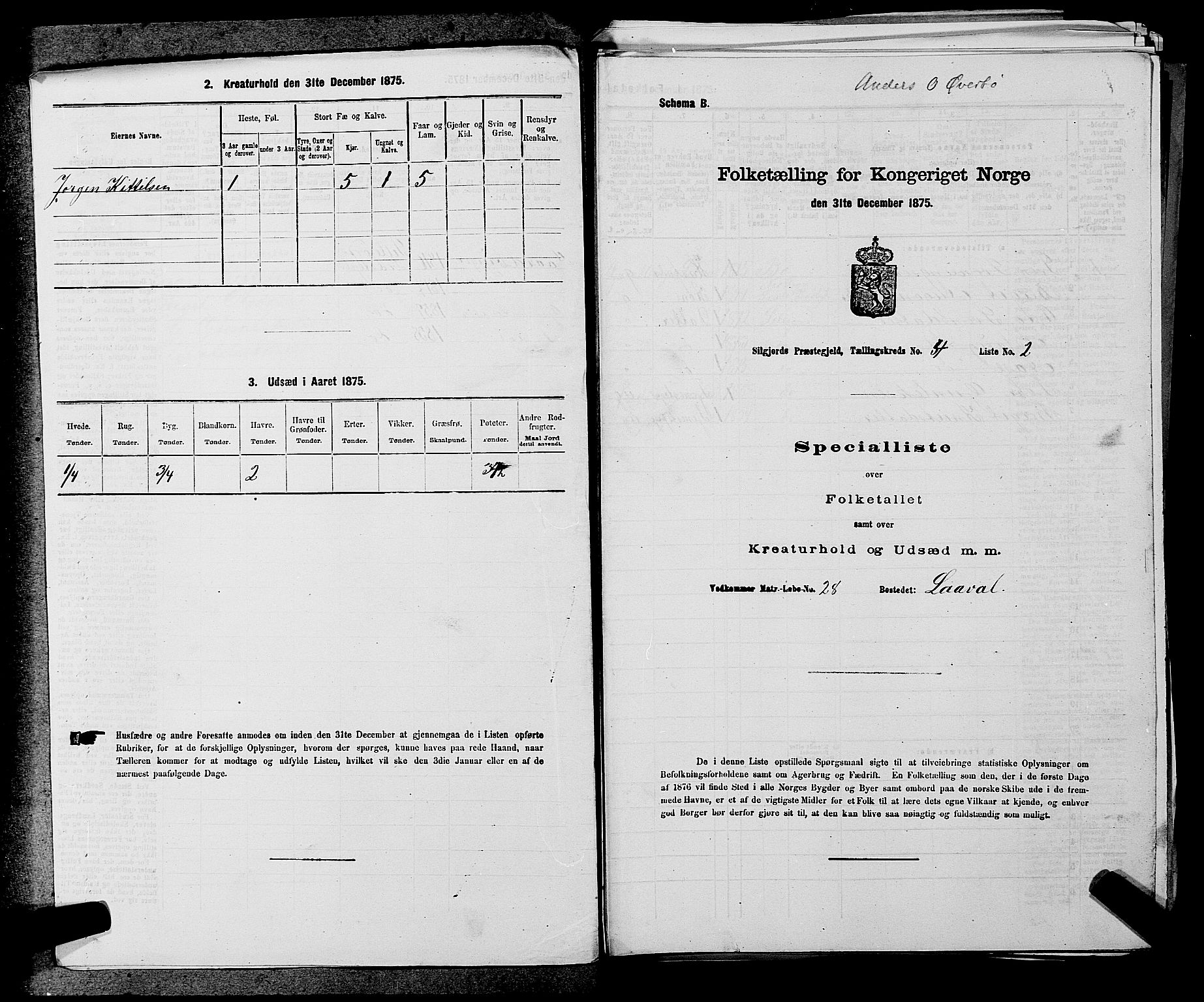 SAKO, 1875 census for 0828P Seljord, 1875, p. 384