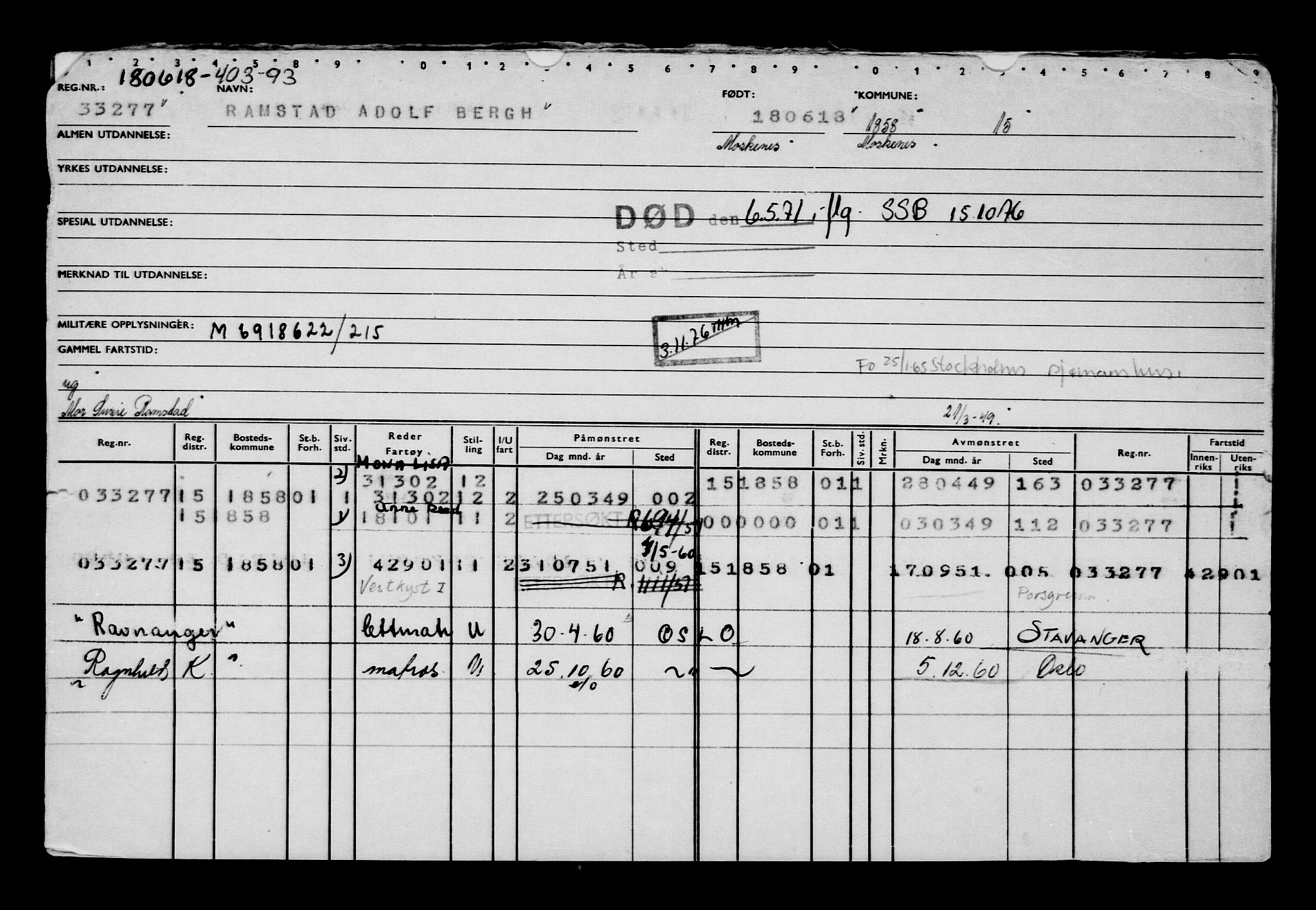 Direktoratet for sjømenn, AV/RA-S-3545/G/Gb/L0159: Hovedkort, 1918, p. 416