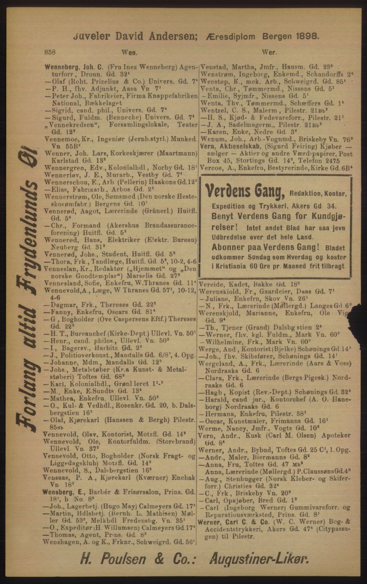 Kristiania/Oslo adressebok, PUBL/-, 1905, p. 858