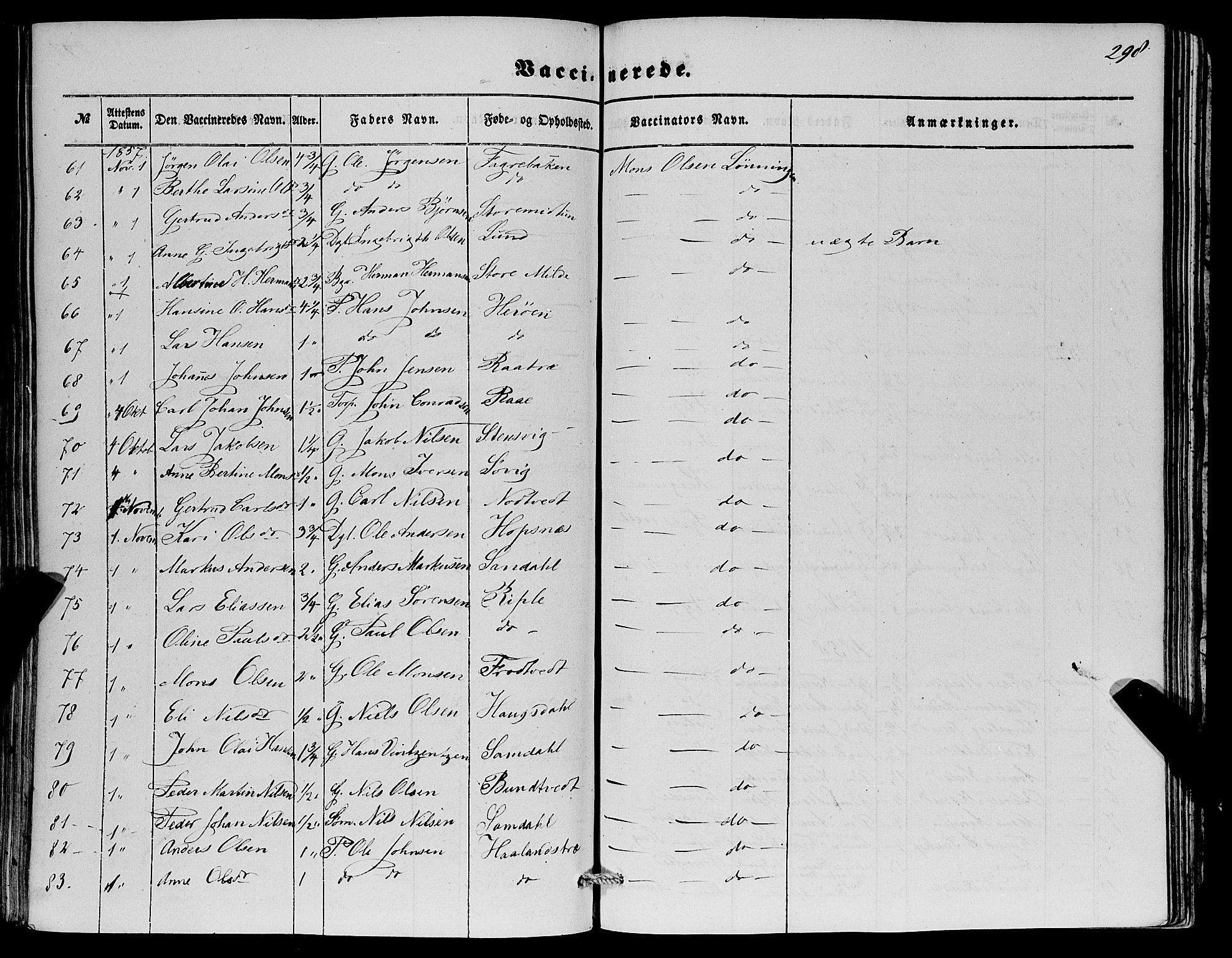 Fana Sokneprestembete, SAB/A-75101/H/Haa/Haaa/L0011: Parish register (official) no. A 11, 1851-1862, p. 298