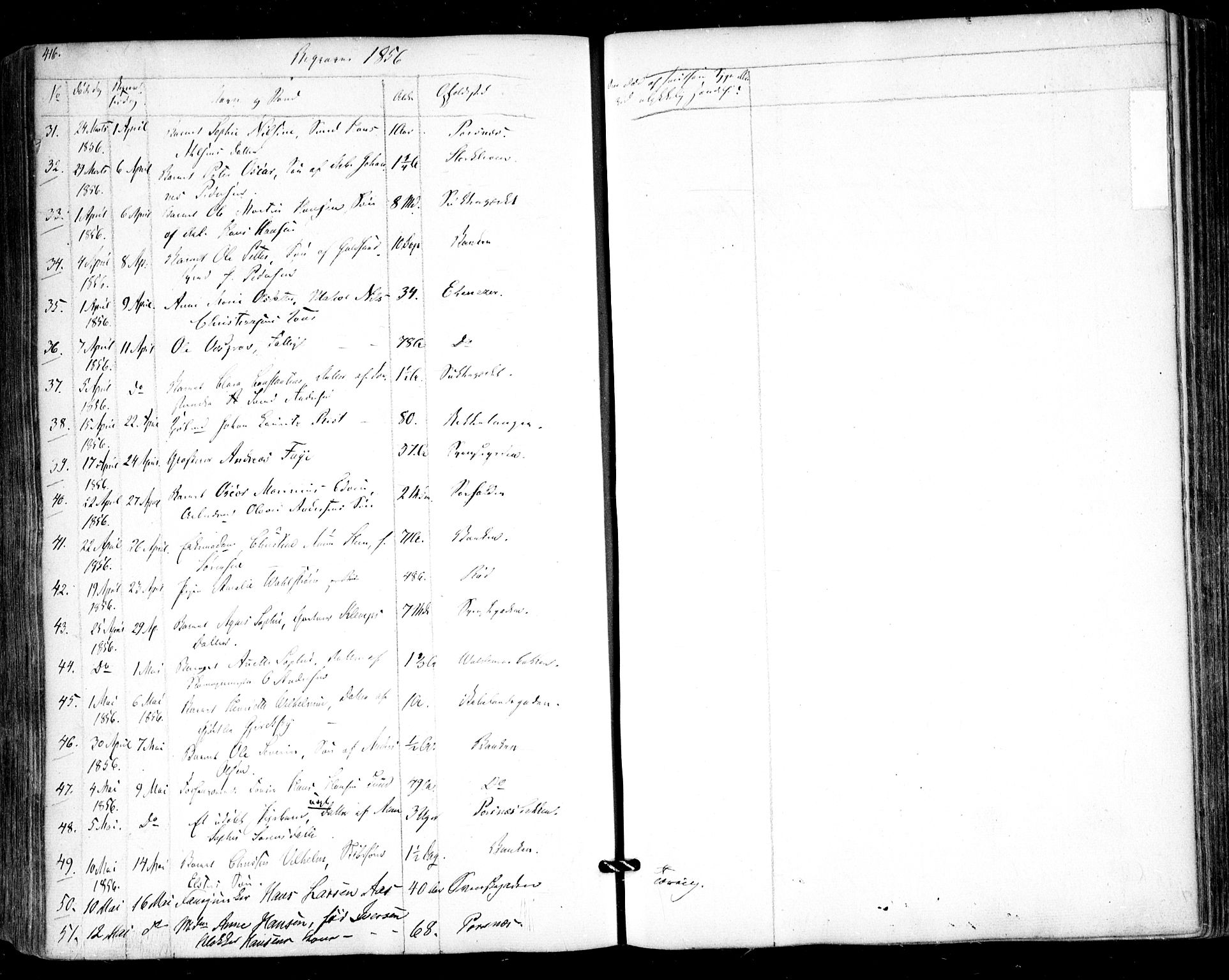 Halden prestekontor Kirkebøker, AV/SAO-A-10909/F/Fa/L0006: Parish register (official) no. I 6, 1845-1856, p. 416