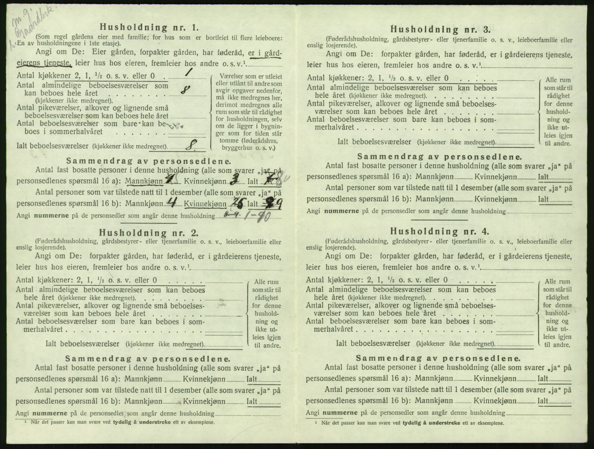 SAT, 1920 census for Straumsnes, 1920, p. 218