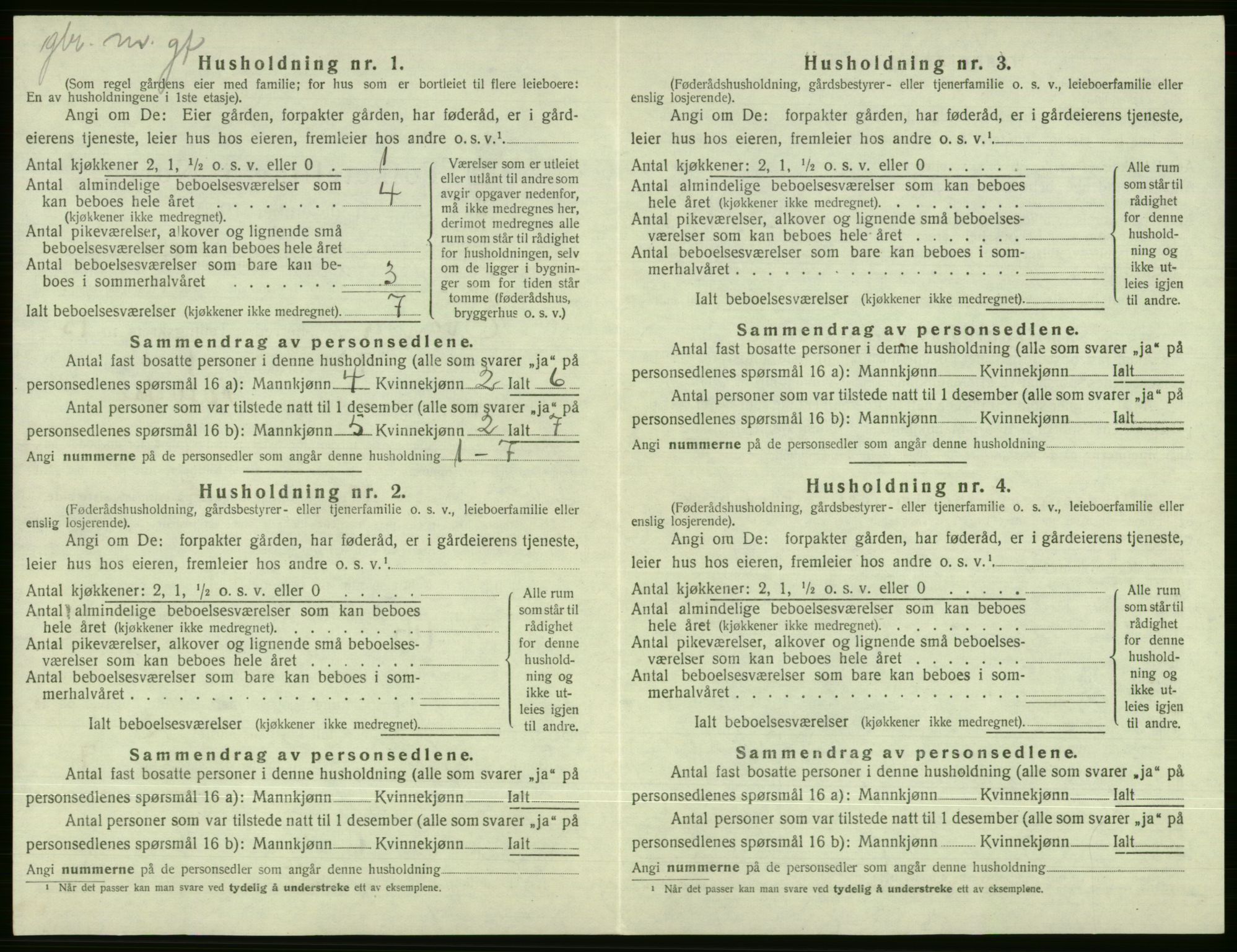 SAB, 1920 census for Evanger, 1920, p. 664