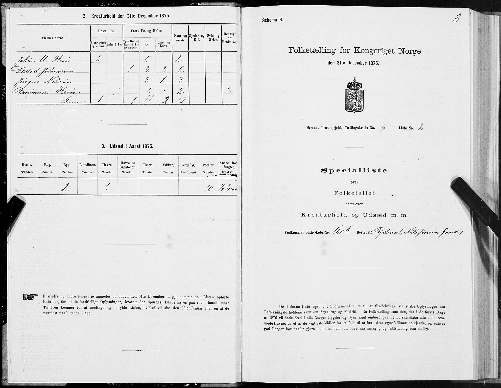 SAT, 1875 census for 1832P Hemnes, 1875, p. 4003