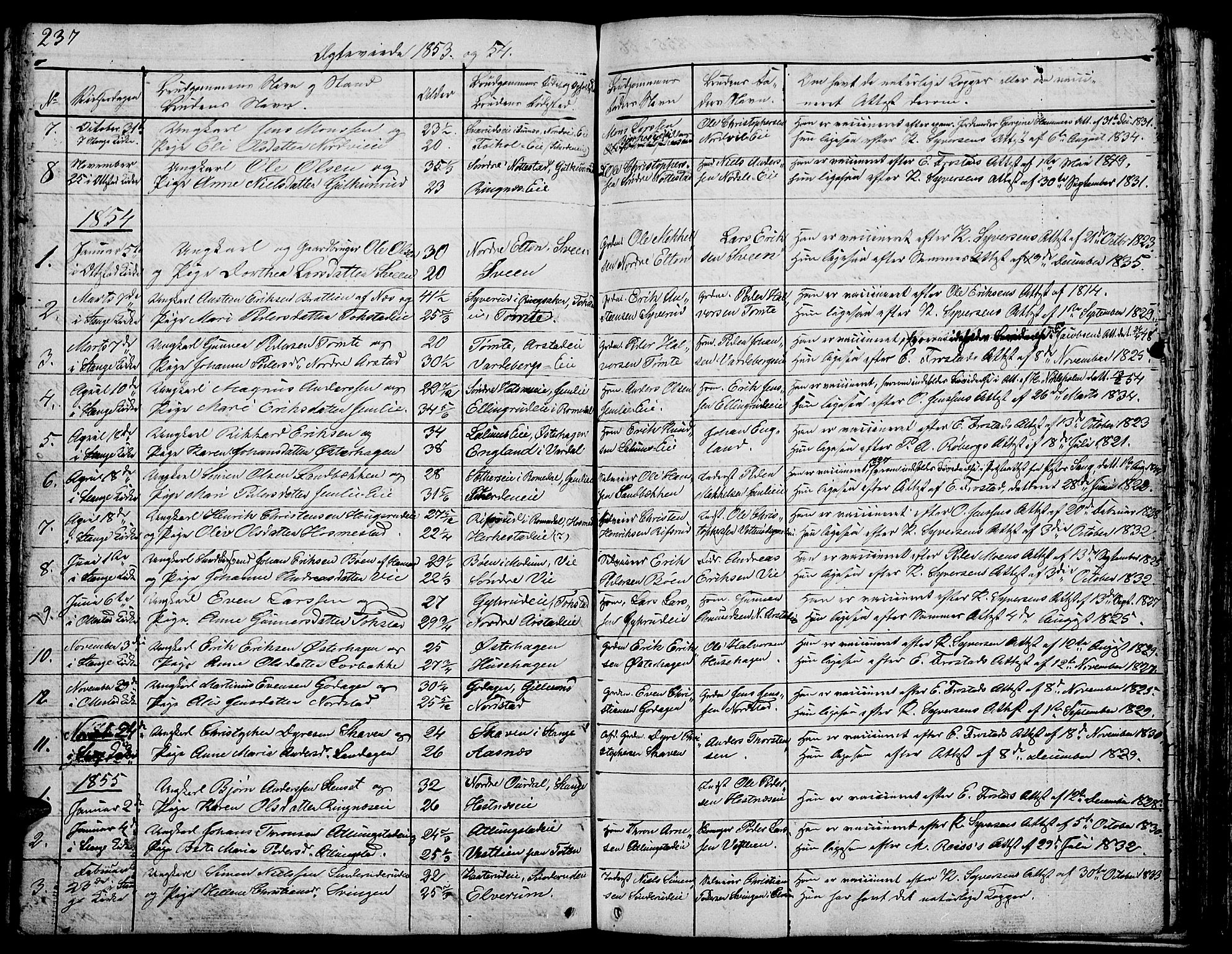 Stange prestekontor, SAH/PREST-002/L/L0002: Parish register (copy) no. 2, 1838-1879, p. 237