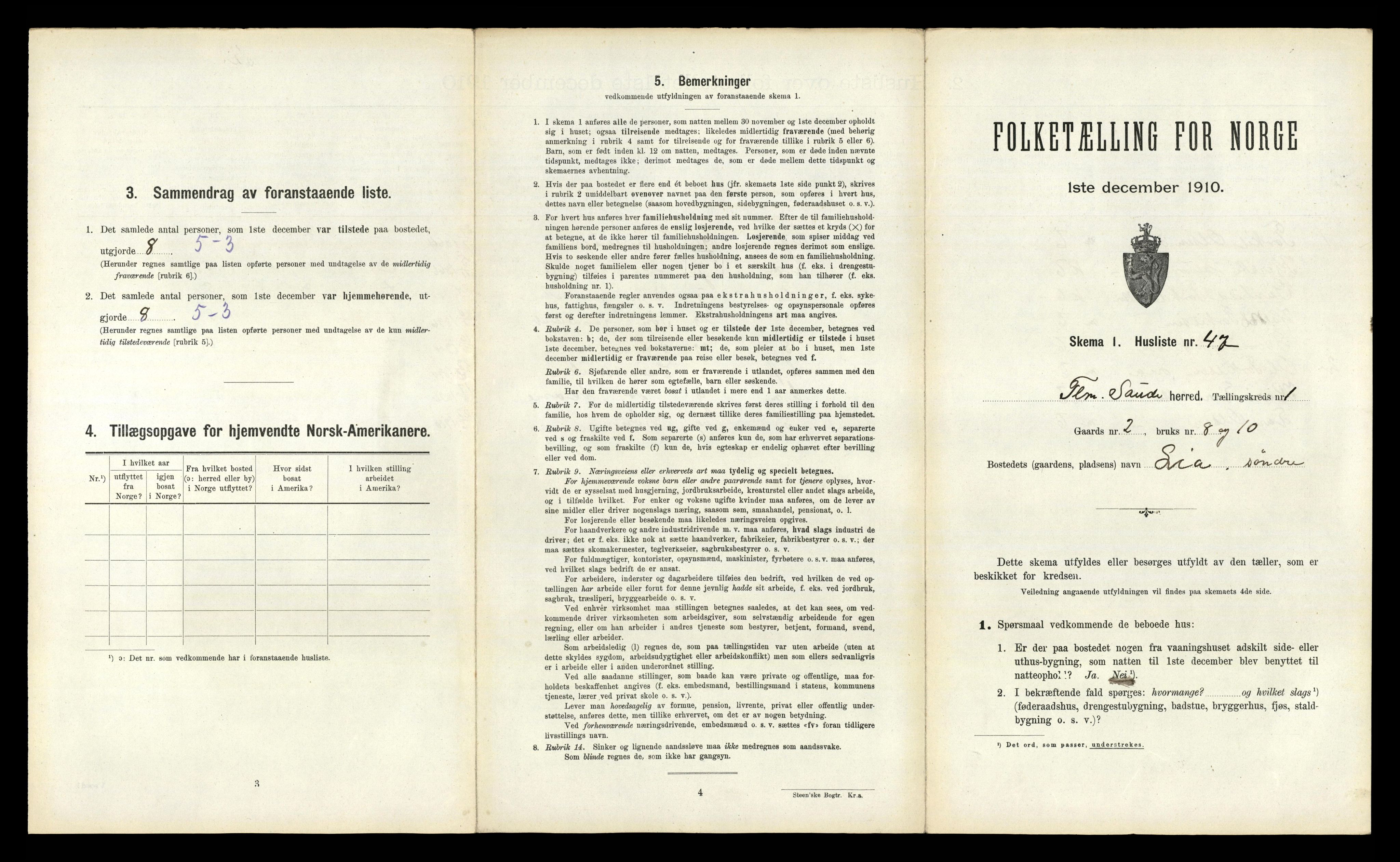 RA, 1910 census for Sauherad, 1910, p. 145