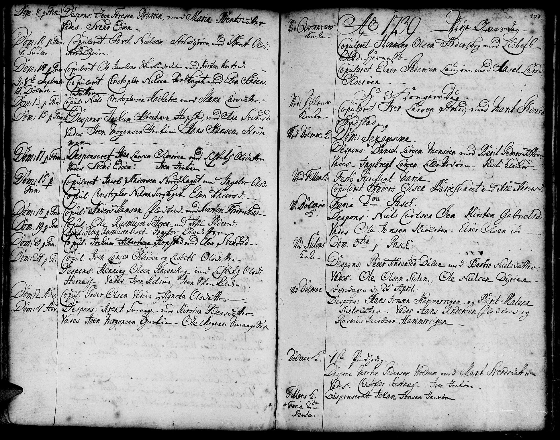 Ministerialprotokoller, klokkerbøker og fødselsregistre - Sør-Trøndelag, SAT/A-1456/634/L0525: Parish register (official) no. 634A01, 1736-1775, p. 107