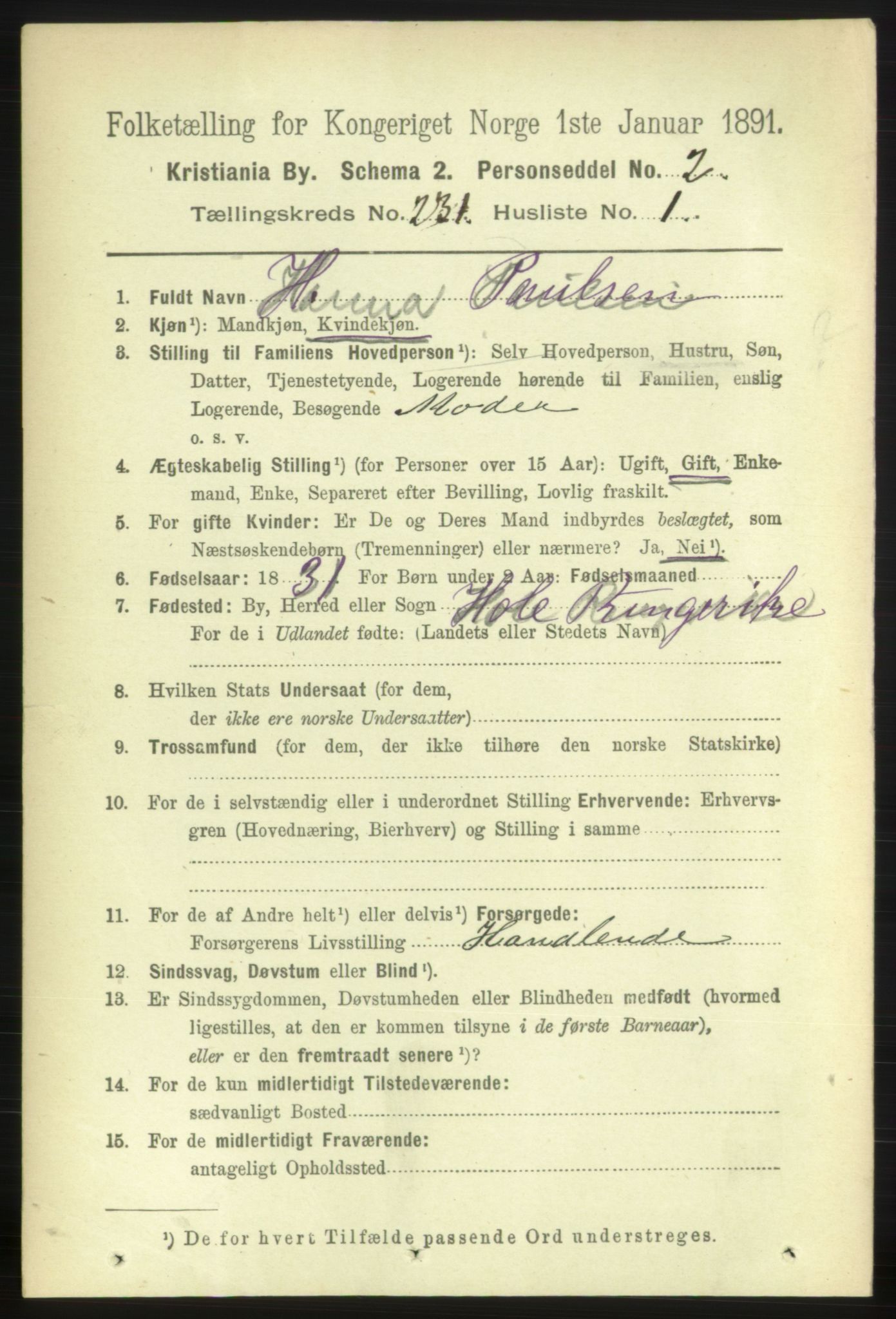 RA, 1891 census for 0301 Kristiania, 1891, p. 142506