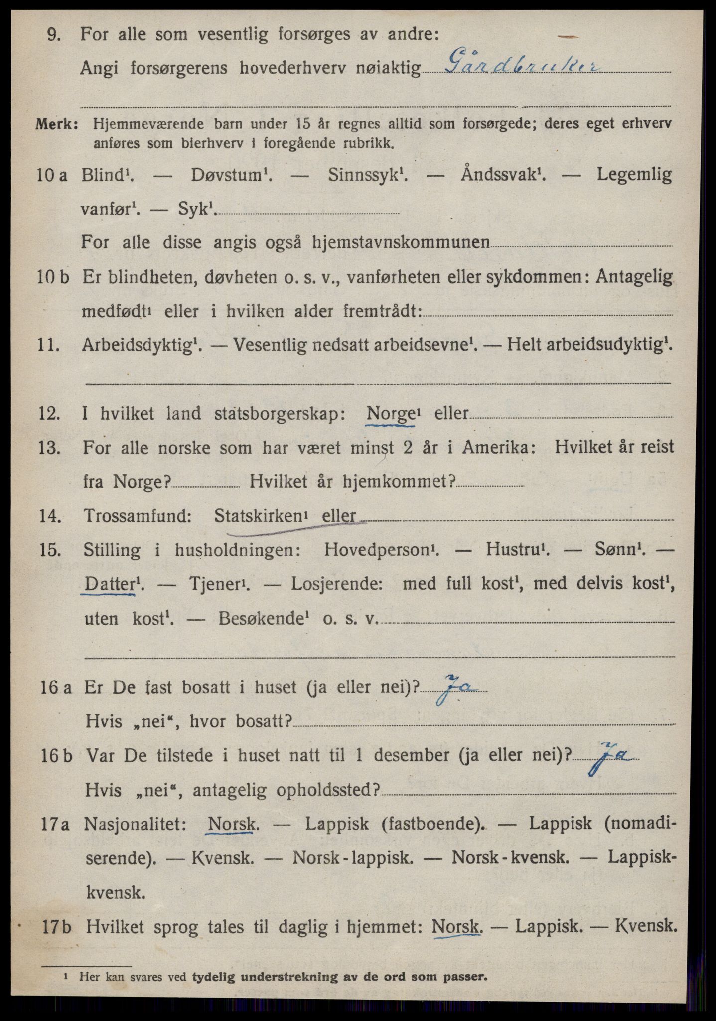 SAT, 1920 census for Orkland, 1920, p. 753