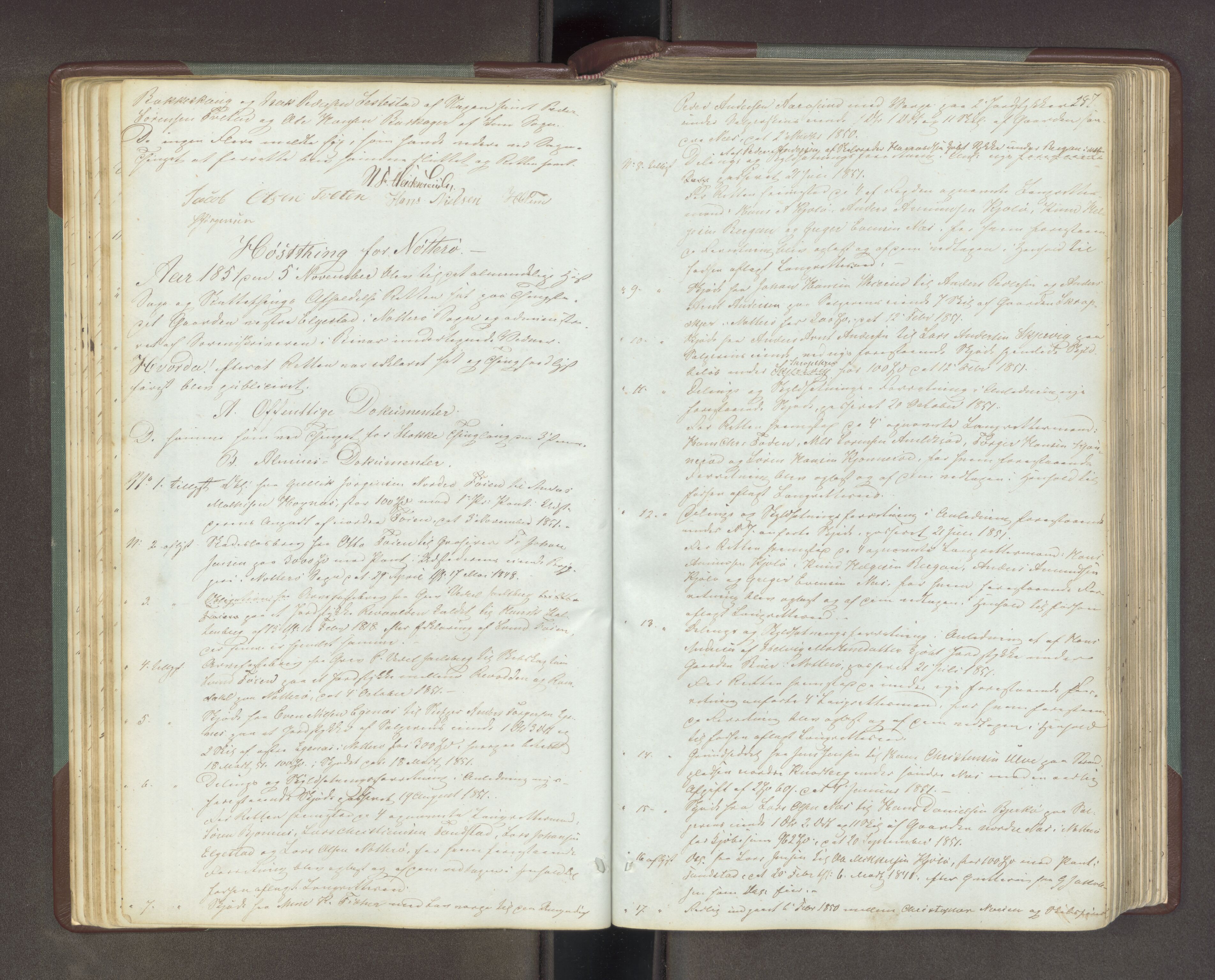 Søndre Jarlsberg sorenskriveri, AV/SAKO-A-129/F/Fa/L0034B: Tingbok, 1850-1856, p. 286b-287a