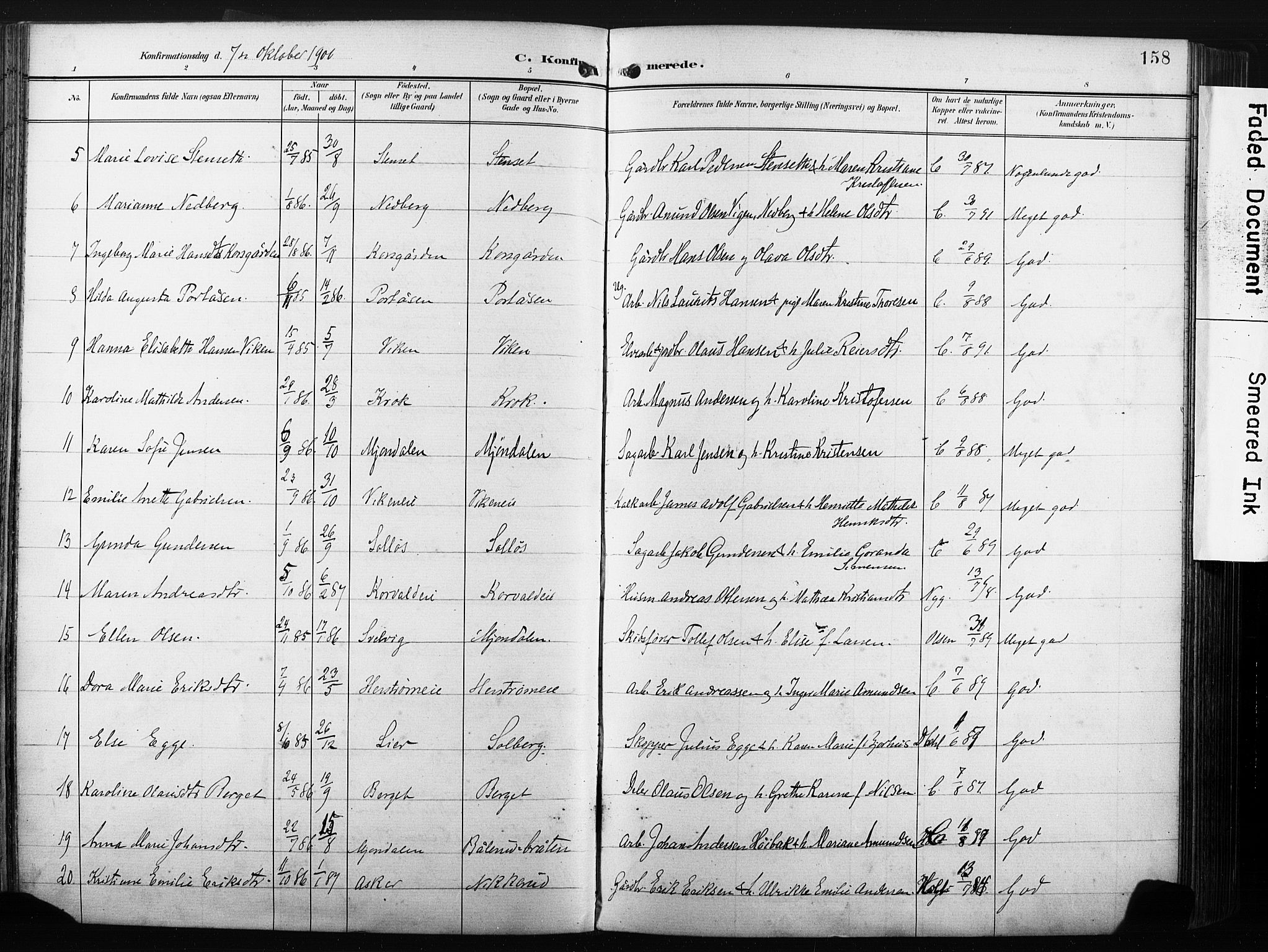 Nedre Eiker kirkebøker, SAKO/A-612/F/Fa/L0005: Parish register (official) no. 5, 1898-1905, p. 158