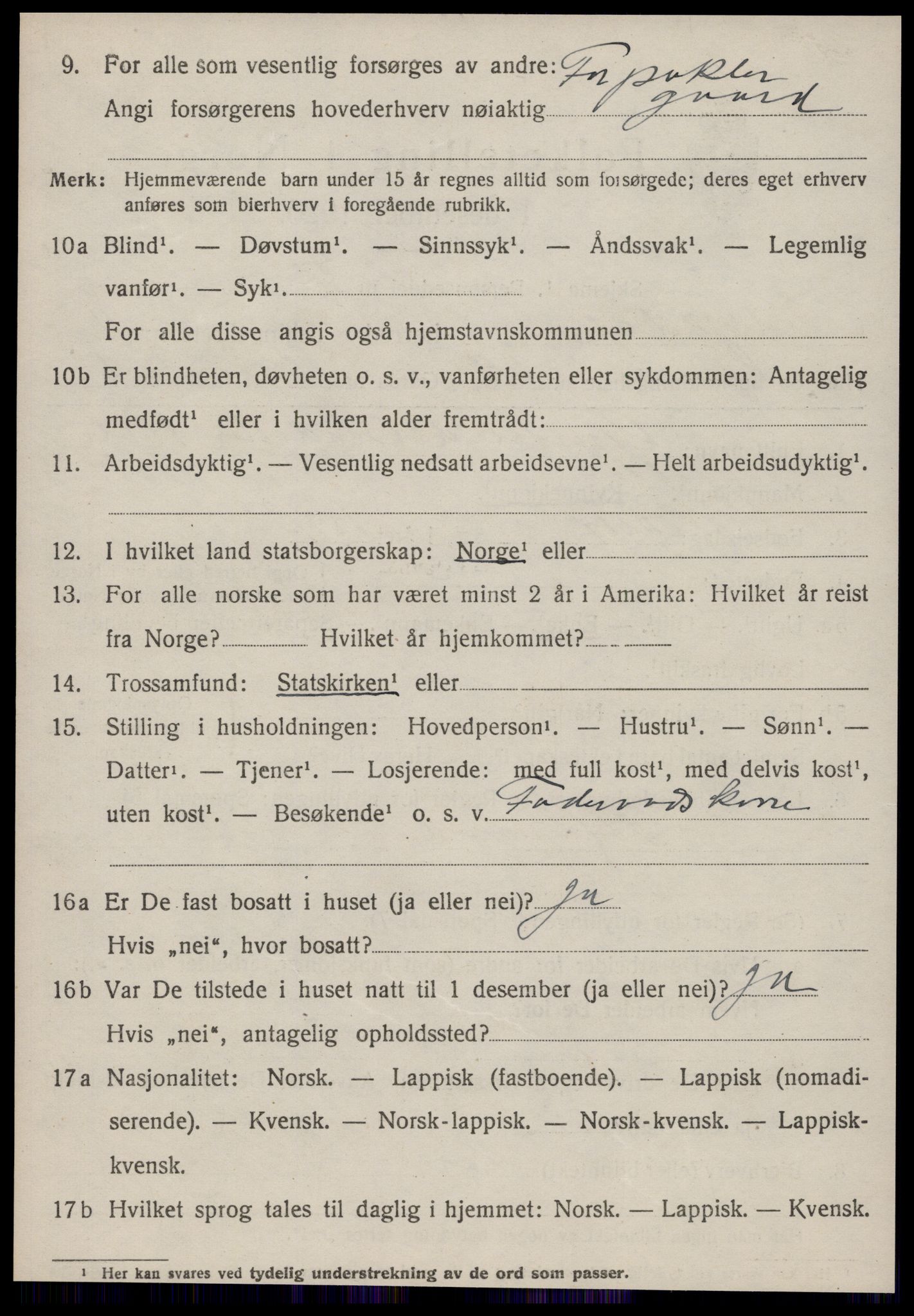 SAT, 1920 census for Oppdal, 1920, p. 9568