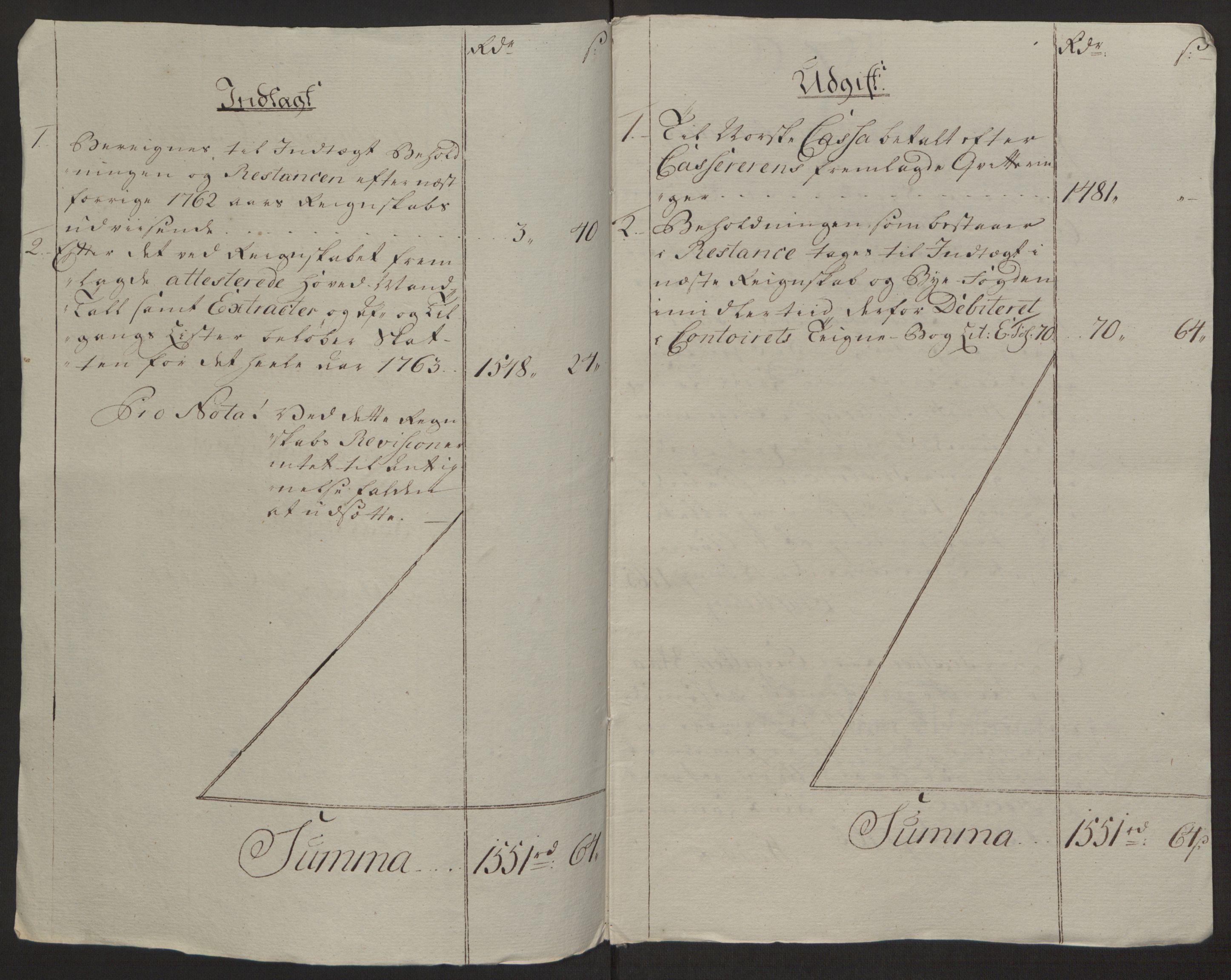 Rentekammeret inntil 1814, Reviderte regnskaper, Byregnskaper, AV/RA-EA-4066/R/Rg/L0144/0001: [G4] Kontribusjonsregnskap / Ekstraskatt, 1762-1767, p. 78