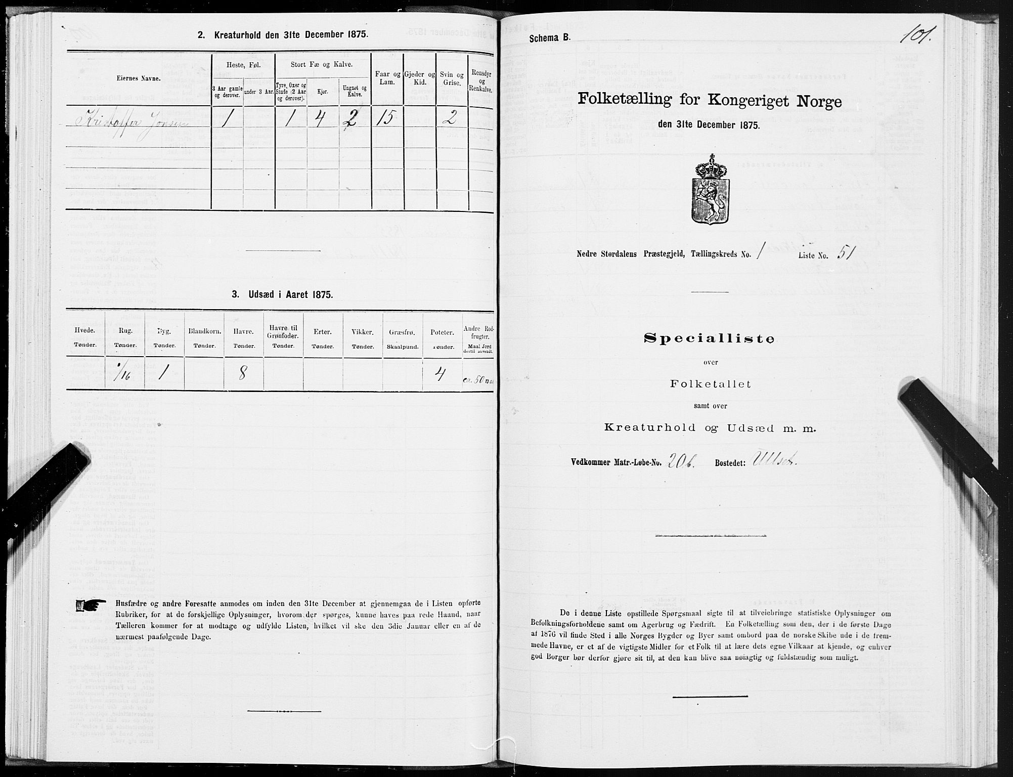 SAT, 1875 census for 1714P Nedre Stjørdal, 1875, p. 1101