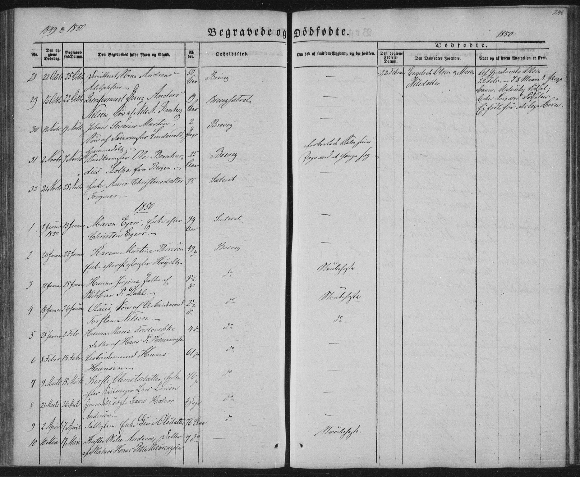 Brevik kirkebøker, SAKO/A-255/F/Fa/L0005: Parish register (official) no. 5, 1847-1865, p. 246
