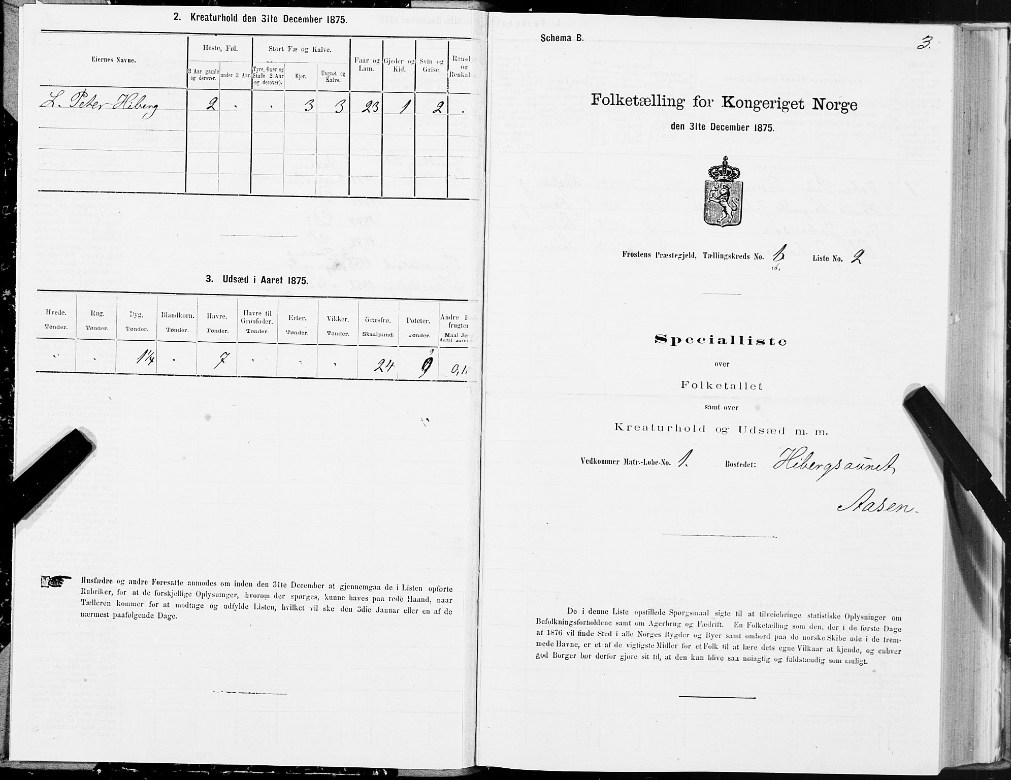 SAT, 1875 census for 1717P Frosta, 1875, p. 5003