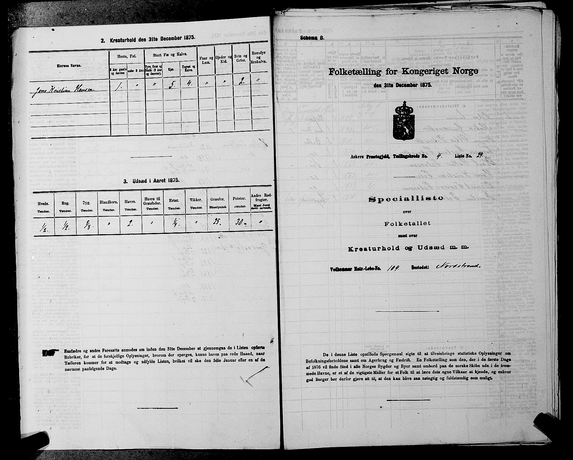 RA, 1875 census for 0220P Asker, 1875, p. 783