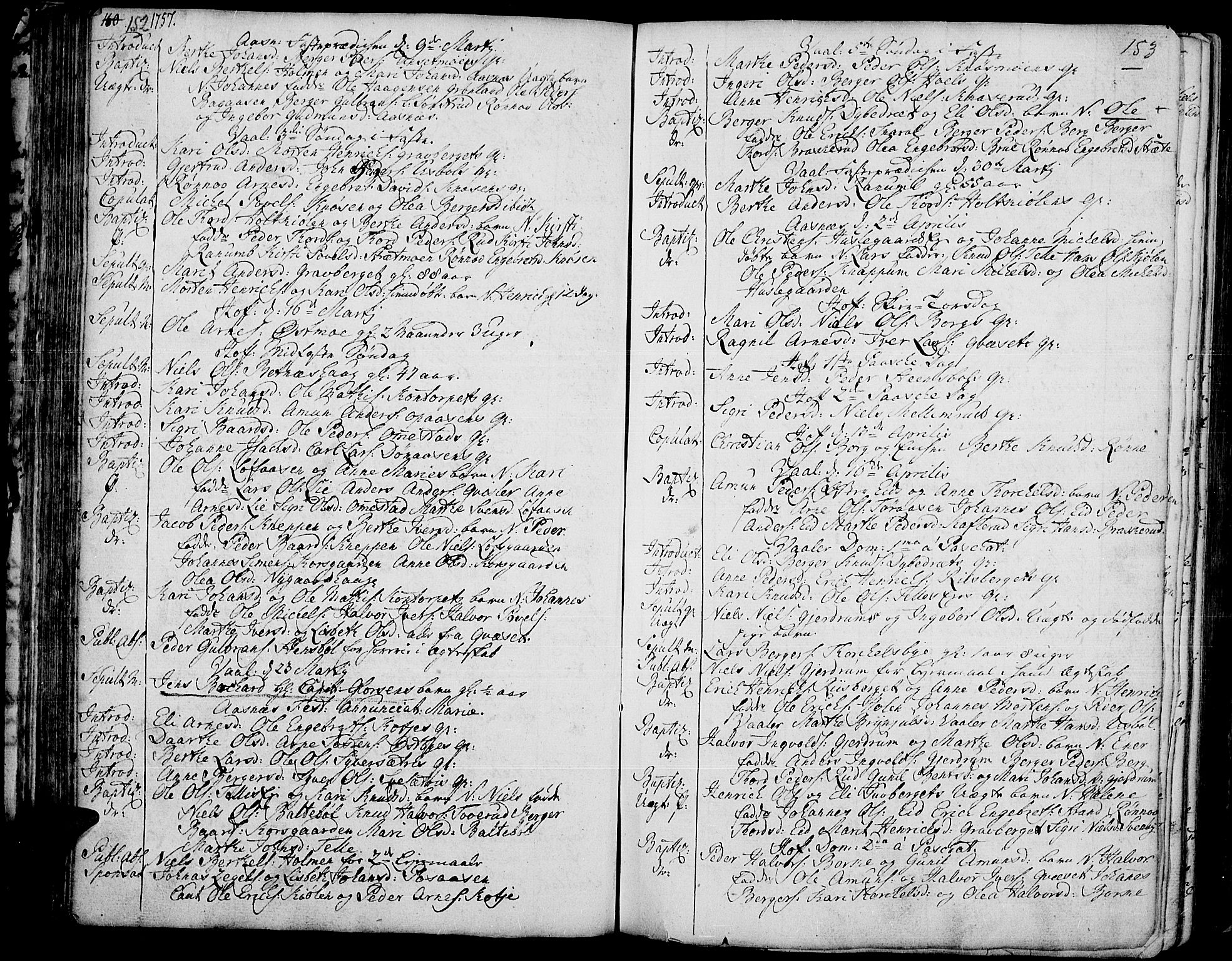Hof prestekontor, AV/SAH-PREST-038/H/Ha/Haa/L0003: Parish register (official) no. 3, 1750-1789, p. 152-153