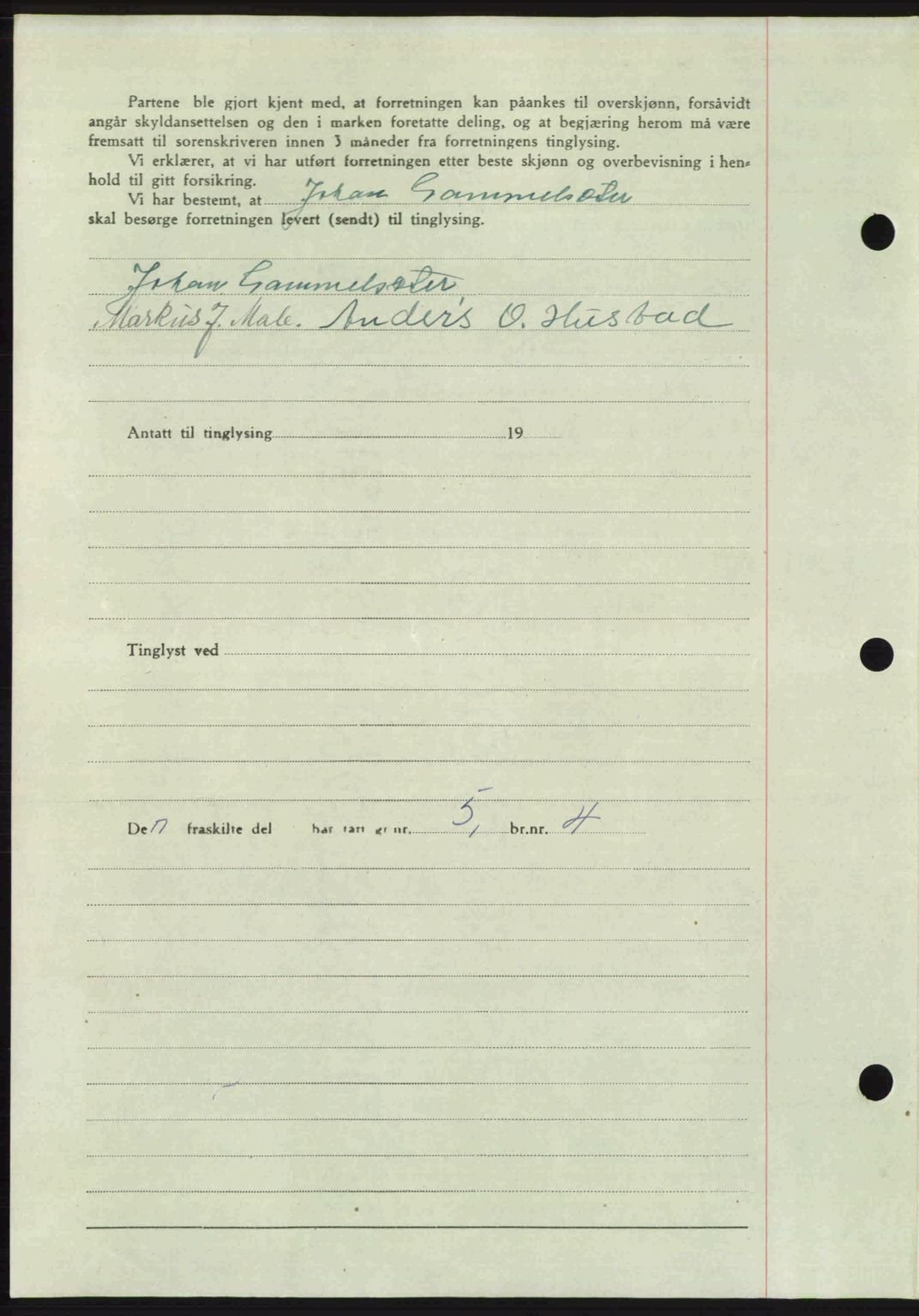 Romsdal sorenskriveri, AV/SAT-A-4149/1/2/2C: Mortgage book no. A30, 1949-1949, Diary no: : 2301/1949