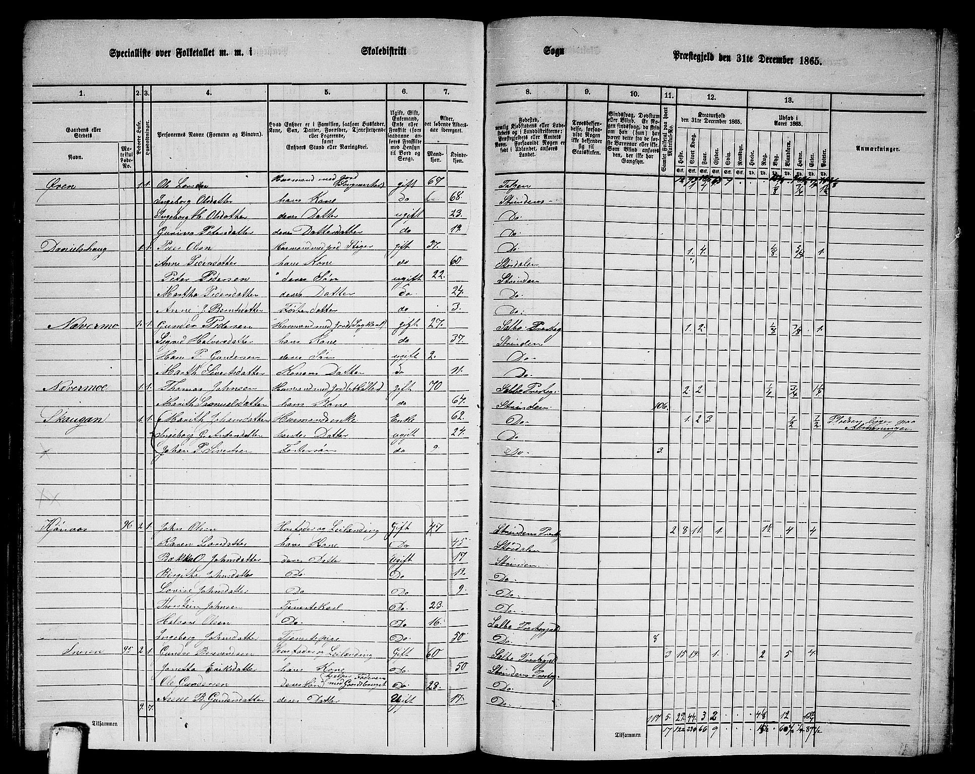 RA, 1865 census for Strinda, 1865, p. 259