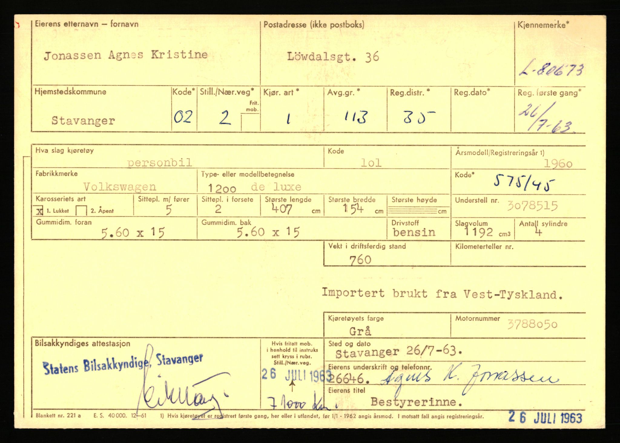 Stavanger trafikkstasjon, AV/SAST-A-101942/0/F/L0071: L-80500 - L-82199, 1930-1971, p. 269