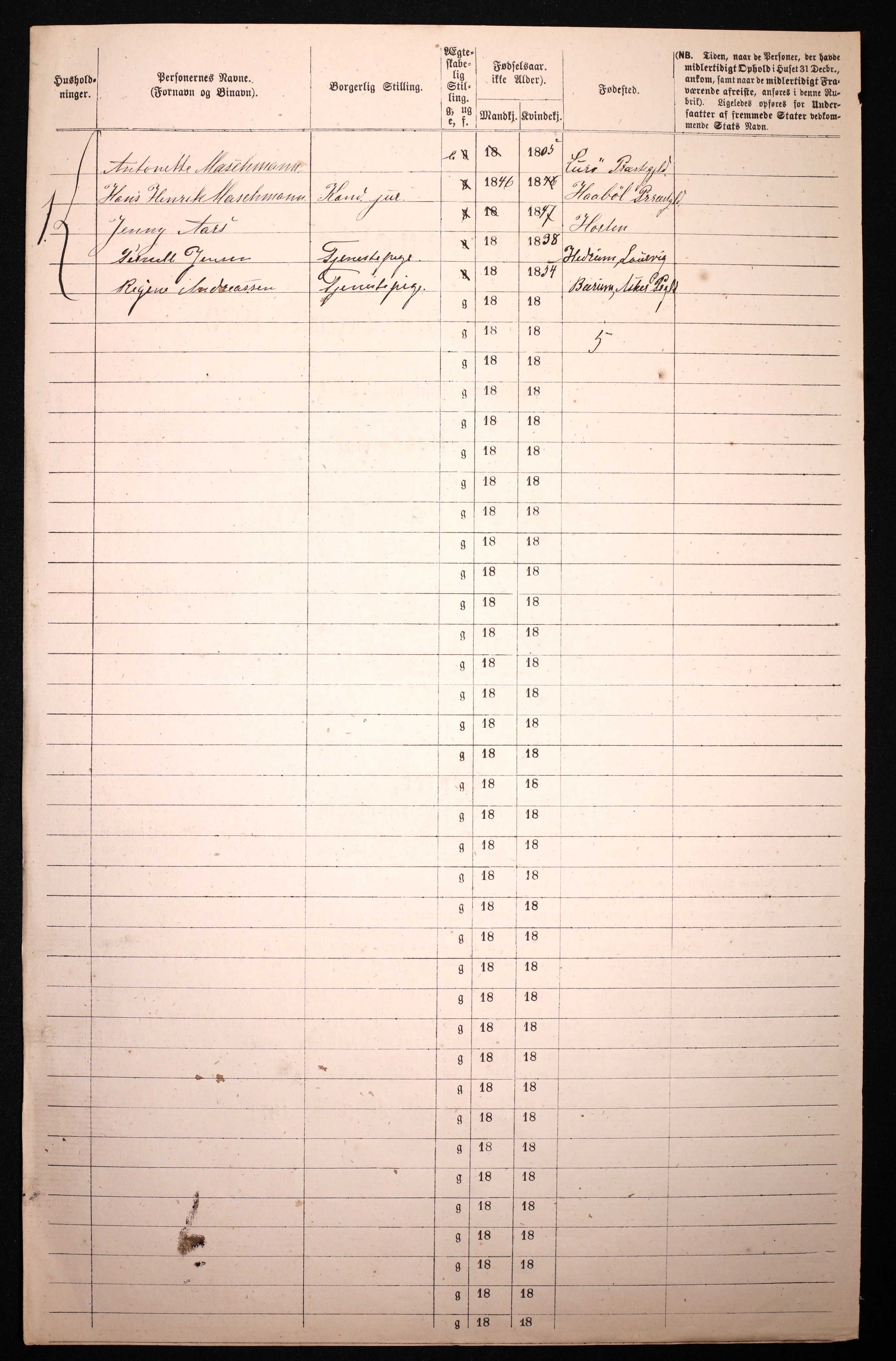 RA, 1870 census for 0301 Kristiania, 1870, p. 2716