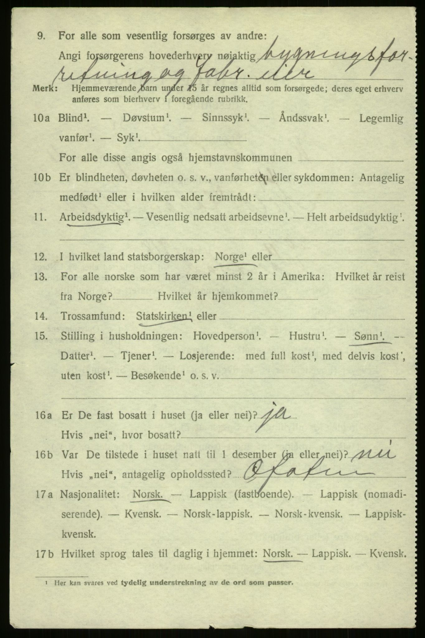 SATØ, 1920 census for Harstad, 1920, p. 4183