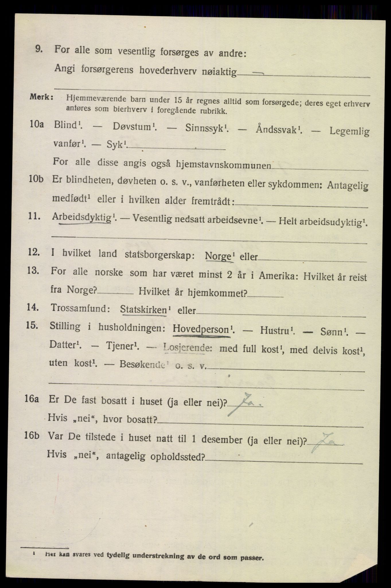 SAK, 1920 census for Tveit, 1920, p. 2439