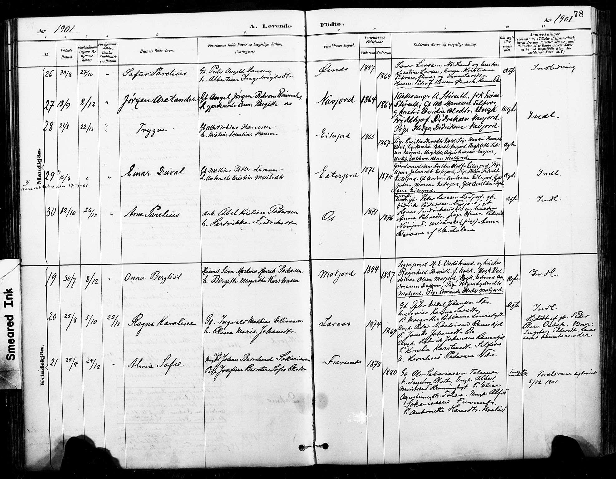 Ministerialprotokoller, klokkerbøker og fødselsregistre - Nordland, AV/SAT-A-1459/846/L0646: Parish register (official) no. 846A04, 1887-1901, p. 78