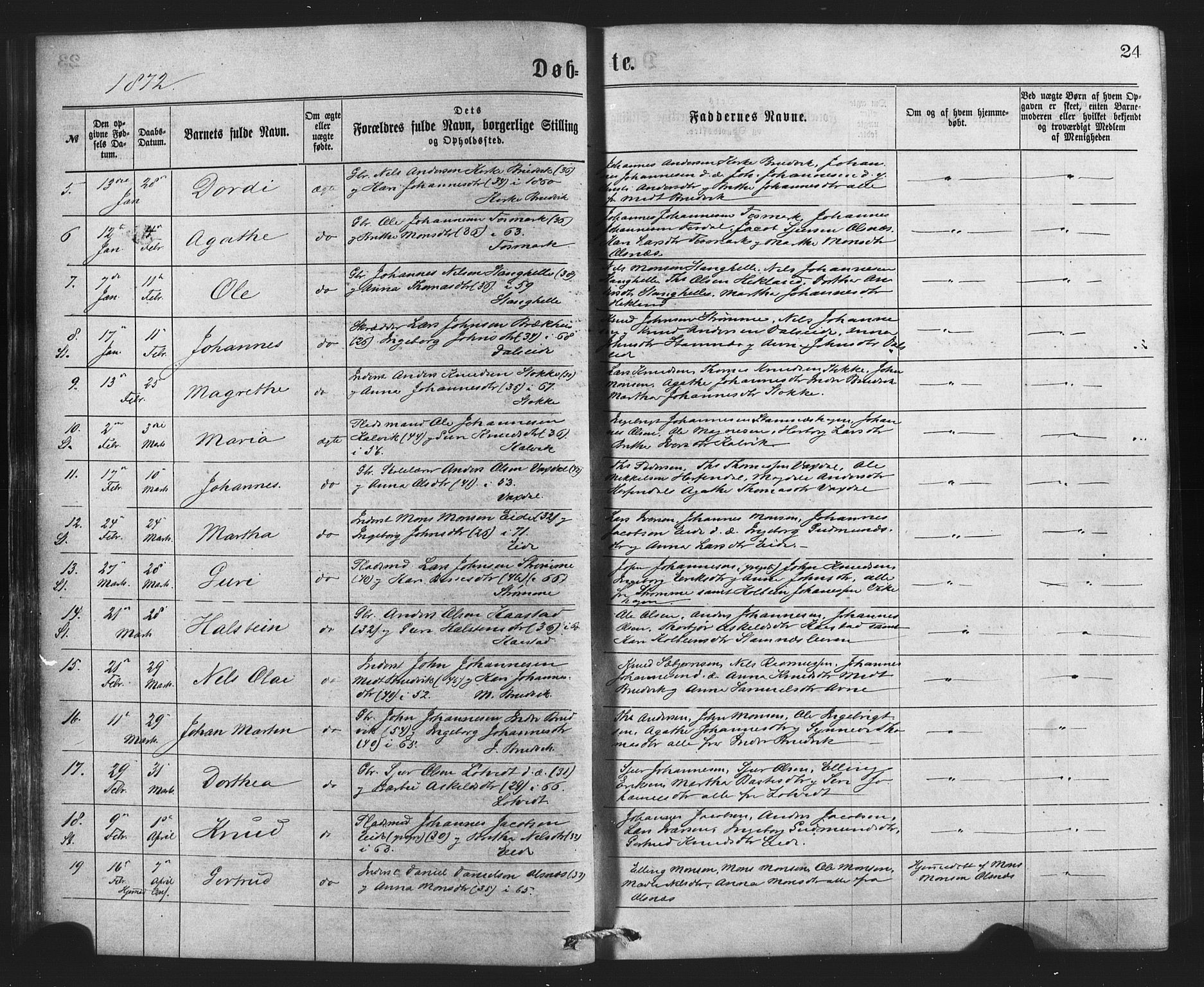 Bruvik Sokneprestembete, SAB/A-74701/H/Haa: Parish register (official) no. A 1, 1869-1877, p. 24