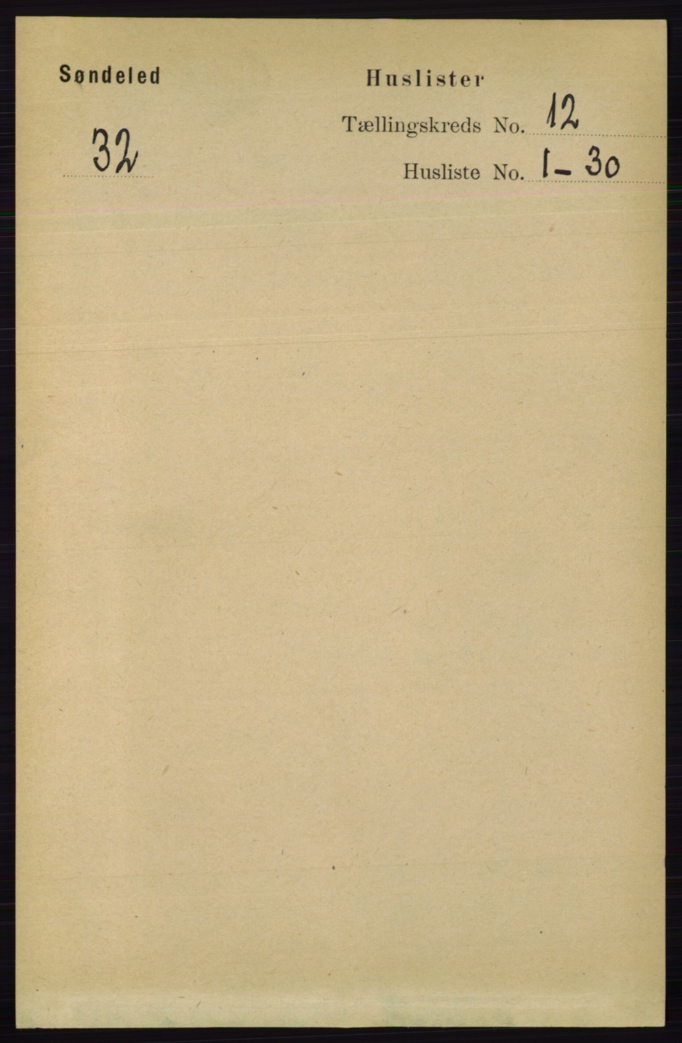 RA, 1891 census for 0913 Søndeled, 1891, p. 3641