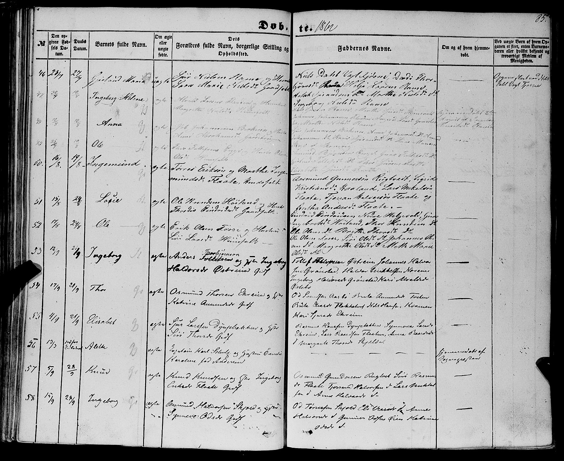 Etne sokneprestembete, AV/SAB-A-75001/H/Haa: Parish register (official) no. A 8, 1848-1862, p. 85