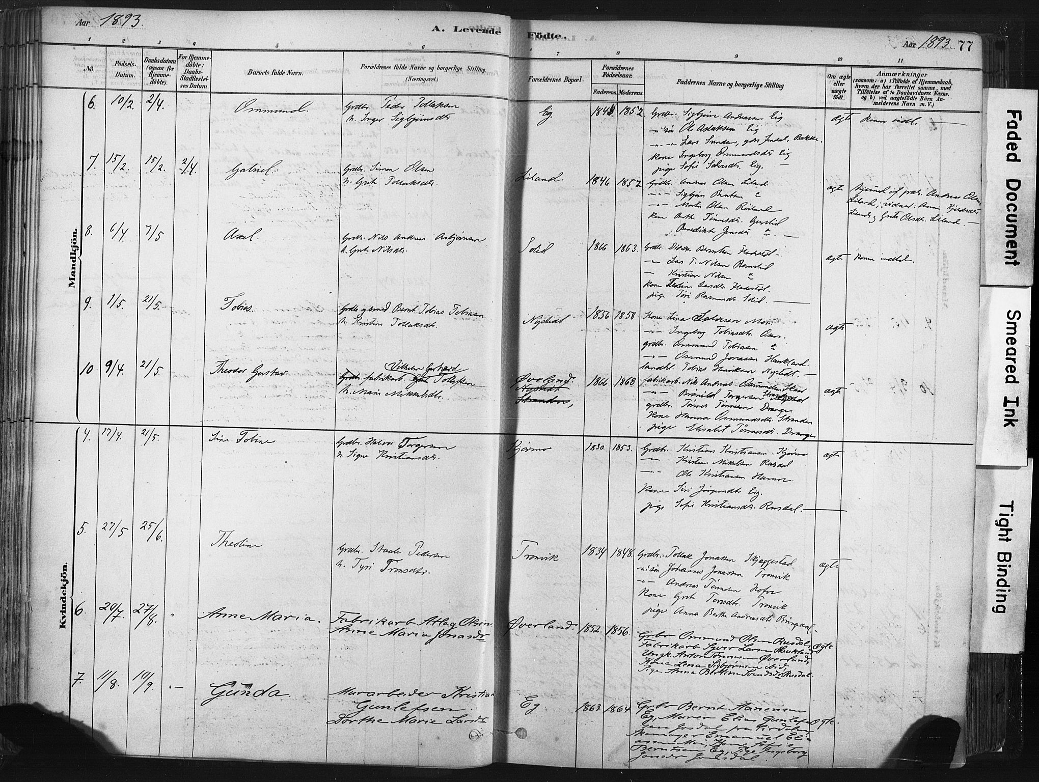 Lund sokneprestkontor, SAST/A-101809/S06/L0011: Parish register (official) no. A 10, 1877-1904, p. 77