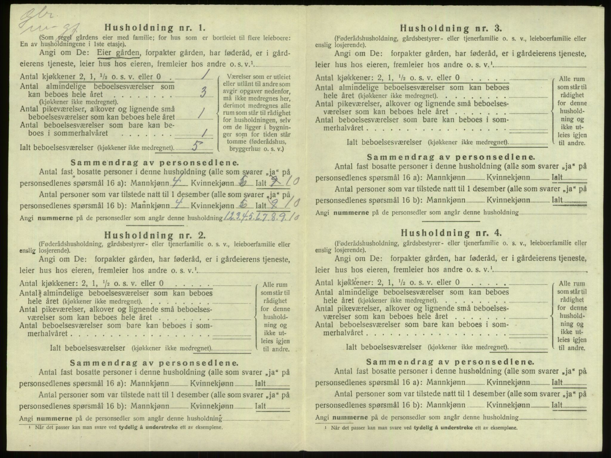 SAB, 1920 census for Gloppen, 1920, p. 389