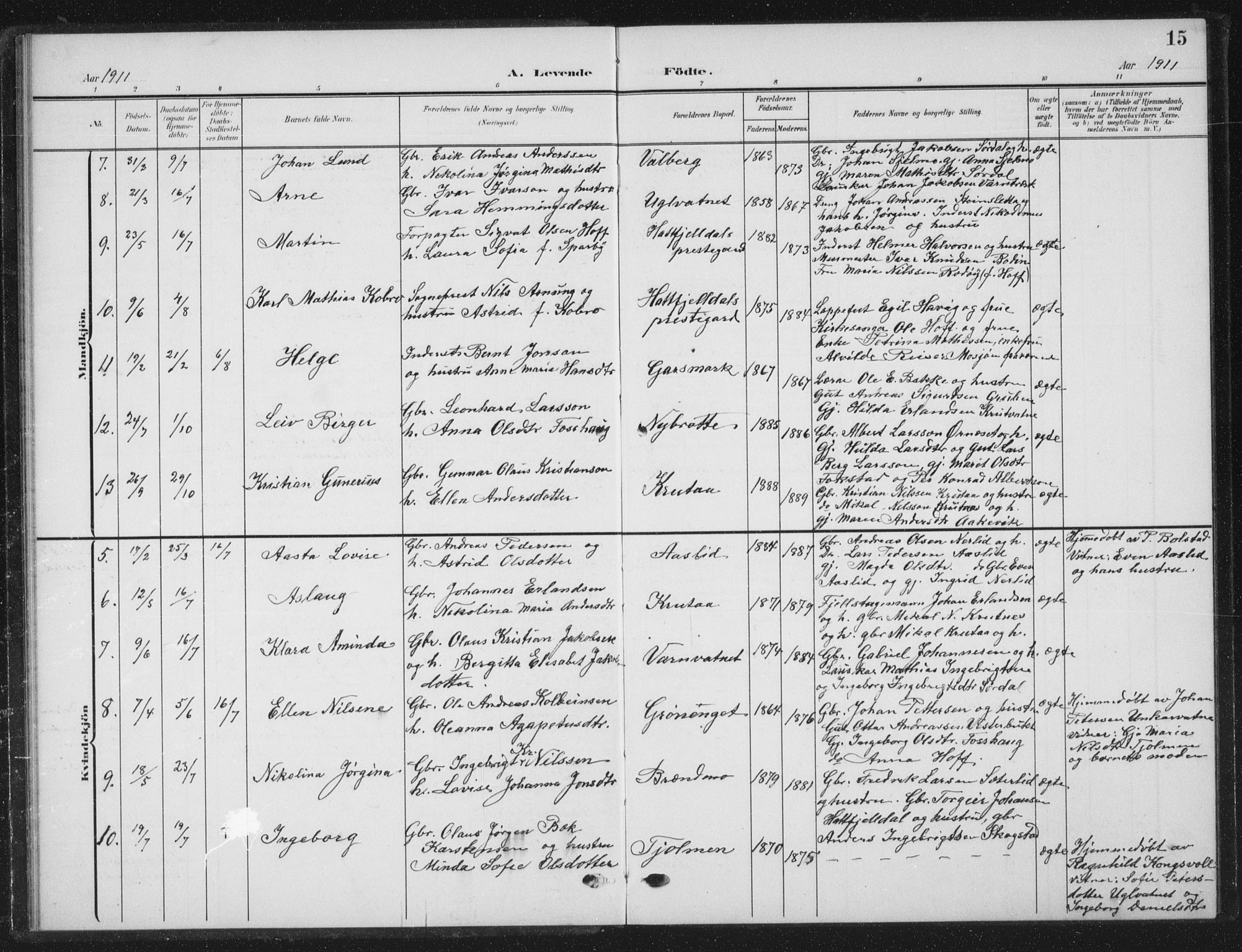 Ministerialprotokoller, klokkerbøker og fødselsregistre - Nordland, AV/SAT-A-1459/823/L0331: Parish register (copy) no. 823C03, 1905-1934, p. 15