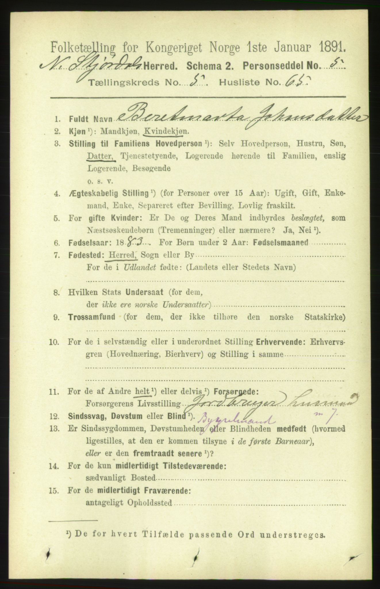 RA, 1891 census for 1714 Nedre Stjørdal, 1891, p. 2381