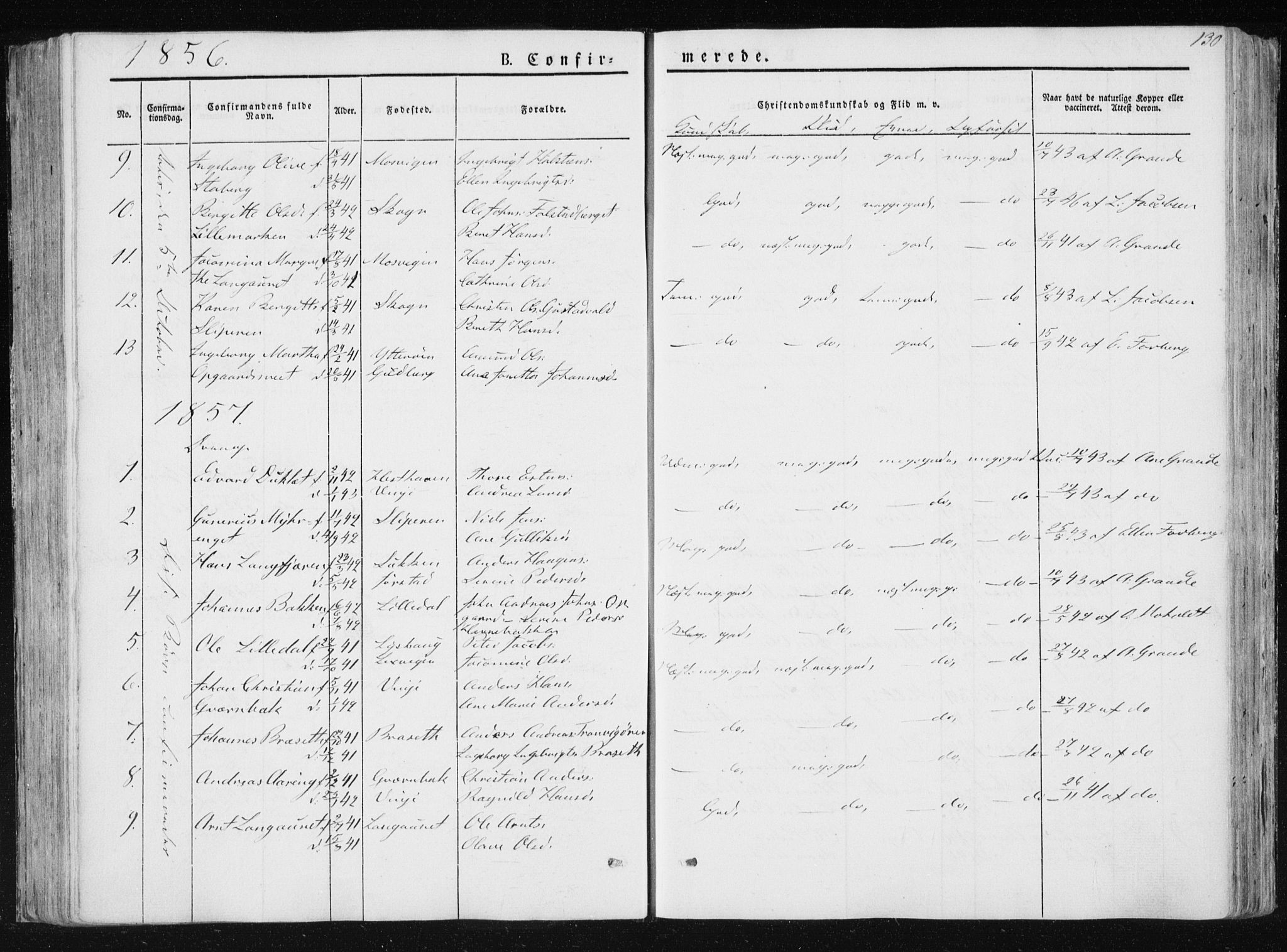 Ministerialprotokoller, klokkerbøker og fødselsregistre - Nord-Trøndelag, AV/SAT-A-1458/733/L0323: Parish register (official) no. 733A02, 1843-1870, p. 130