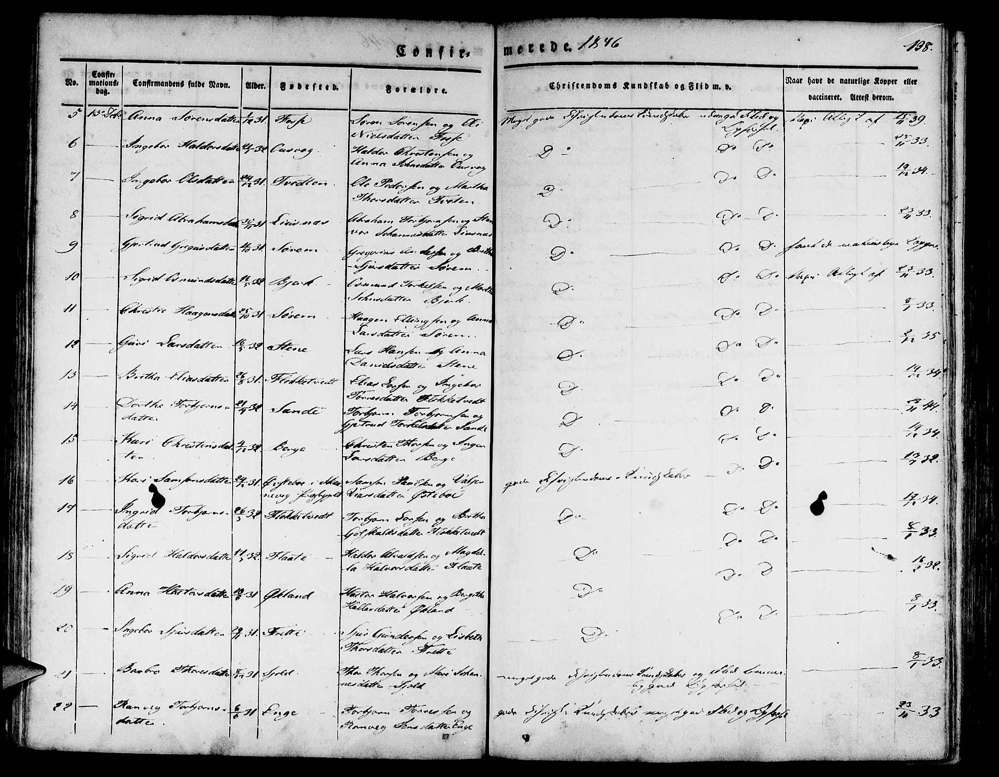 Etne sokneprestembete, AV/SAB-A-75001/H/Haa: Parish register (official) no. A 7, 1831-1847, p. 138