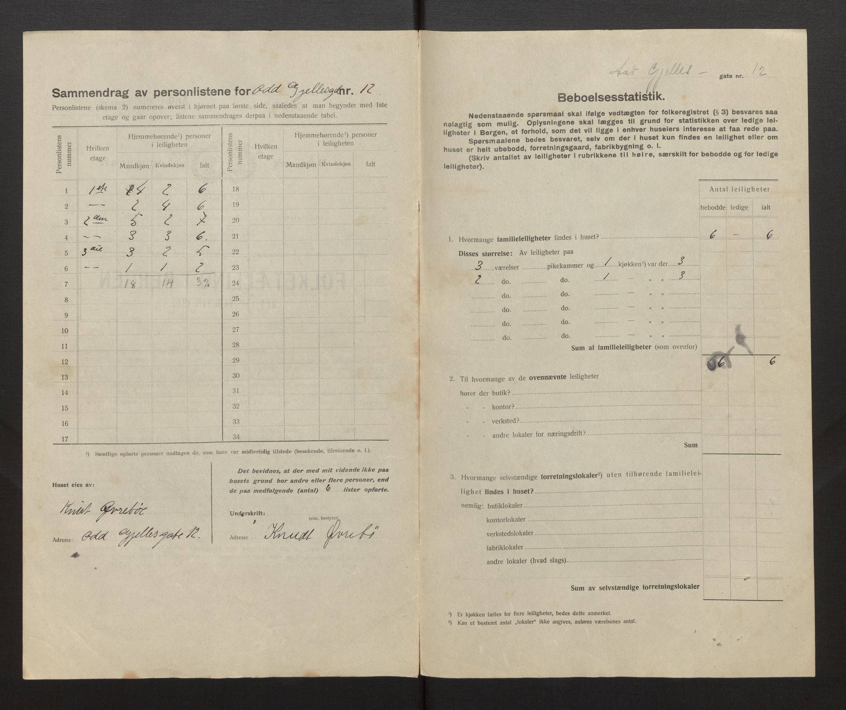 SAB, Municipal Census 1917 for Bergen, 1917, p. 29