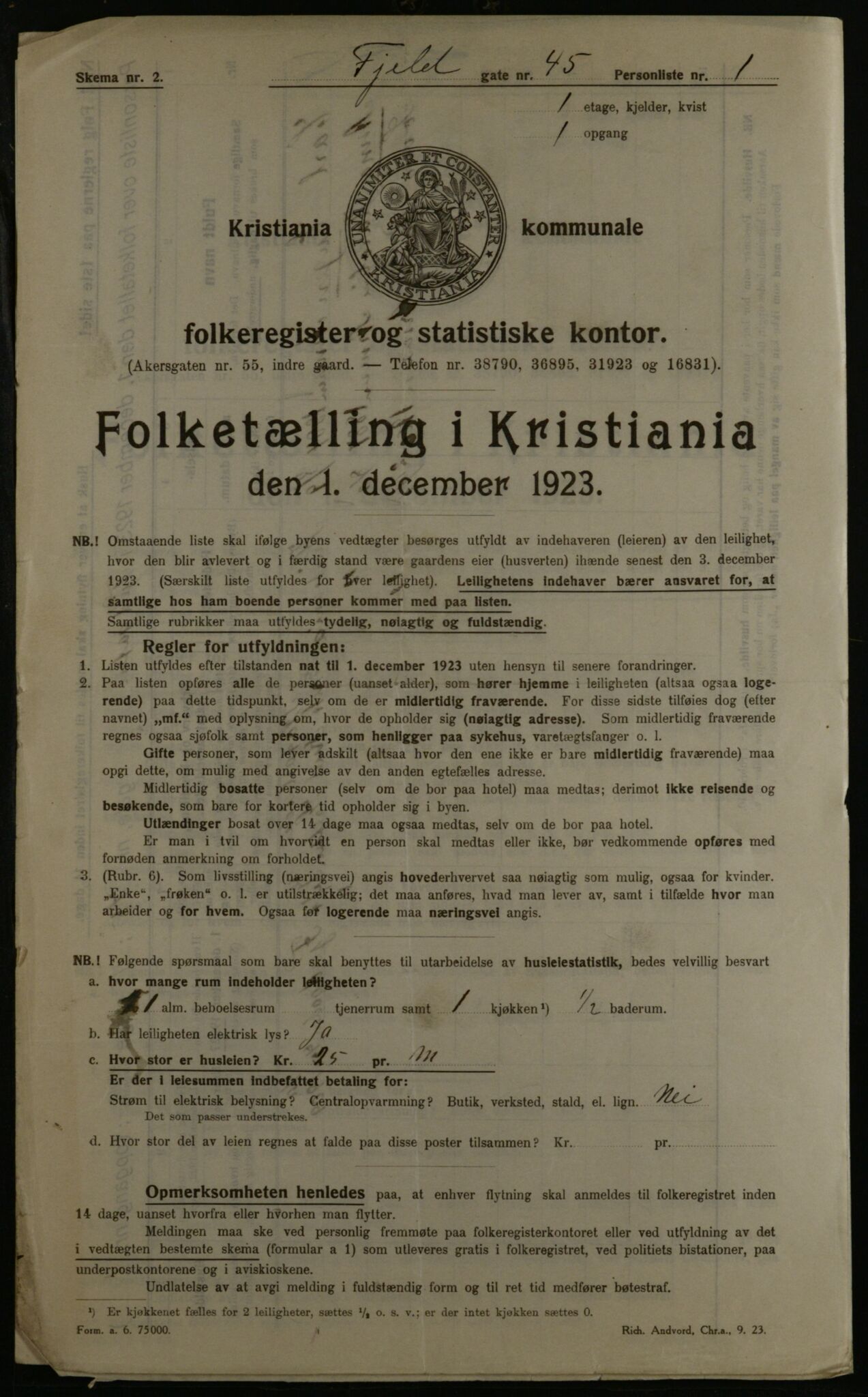 OBA, Municipal Census 1923 for Kristiania, 1923, p. 27678