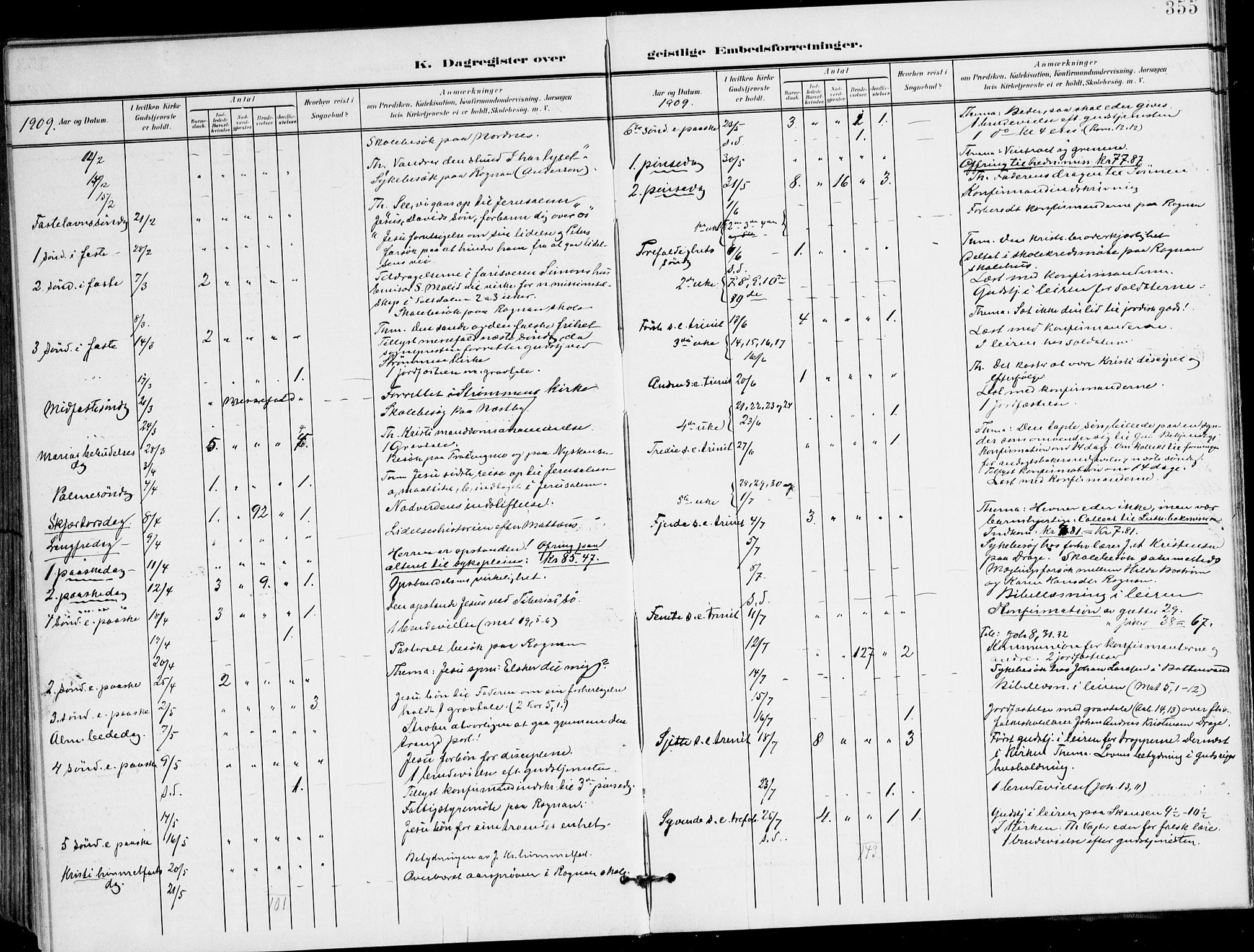 Ministerialprotokoller, klokkerbøker og fødselsregistre - Nordland, AV/SAT-A-1459/847/L0672: Parish register (official) no. 847A12, 1902-1919, p. 355