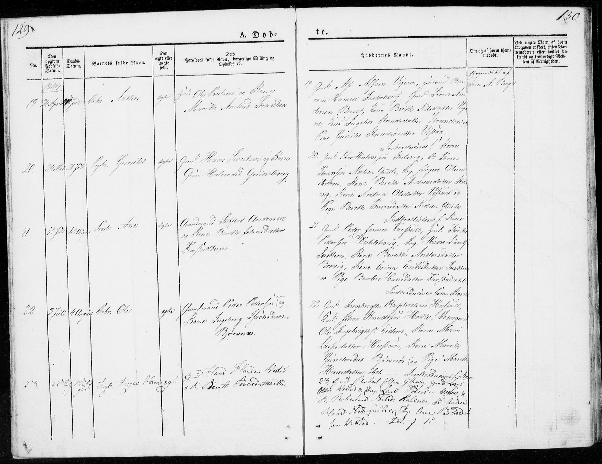 Ministerialprotokoller, klokkerbøker og fødselsregistre - Møre og Romsdal, AV/SAT-A-1454/566/L0766: Parish register (official) no. 566A05, 1842-1851, p. 129-130