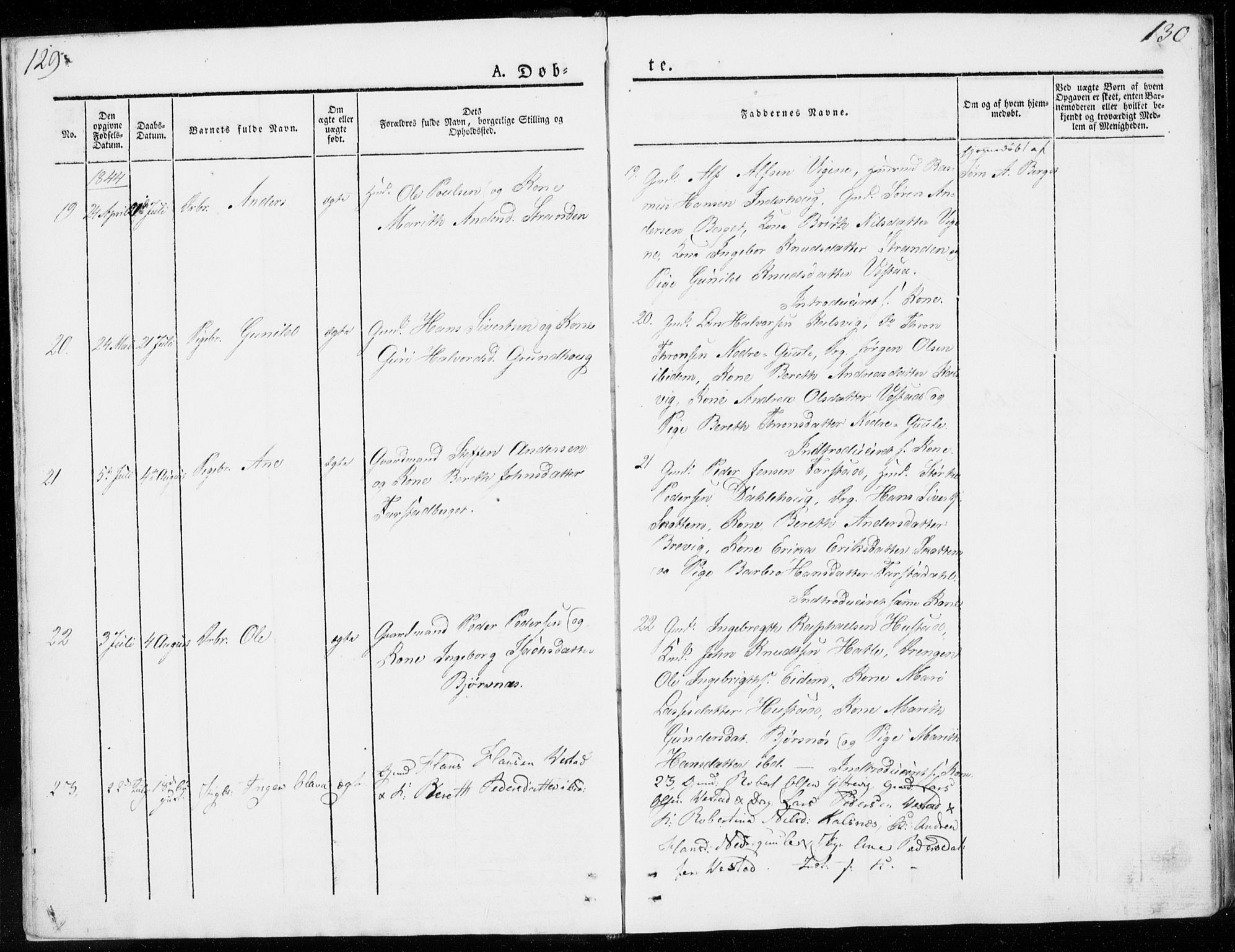 Ministerialprotokoller, klokkerbøker og fødselsregistre - Møre og Romsdal, AV/SAT-A-1454/566/L0766: Parish register (official) no. 566A05, 1842-1851, p. 129-130