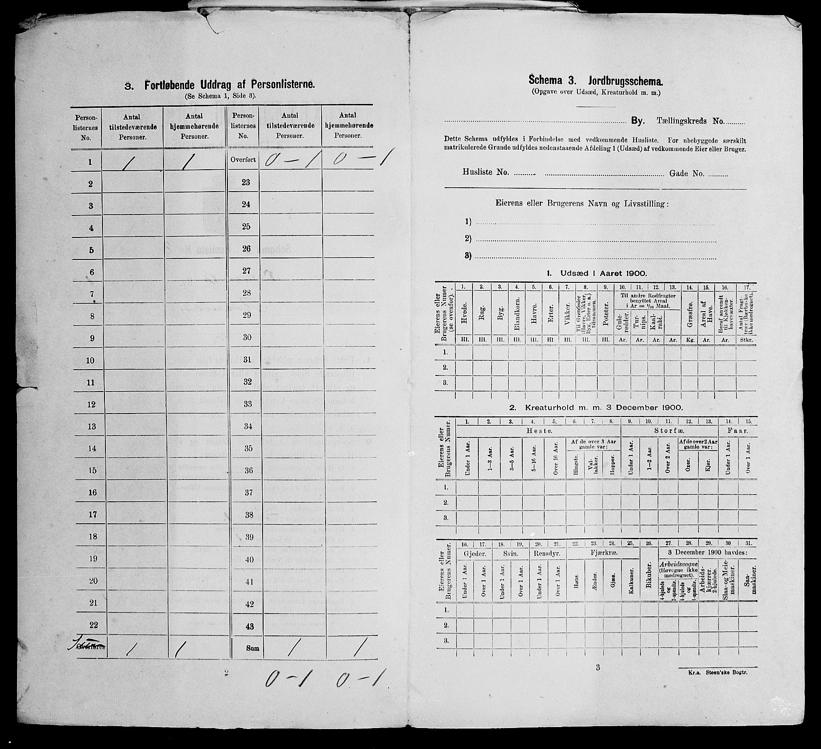 SAK, 1900 census for Lillesand, 1900, p. 21