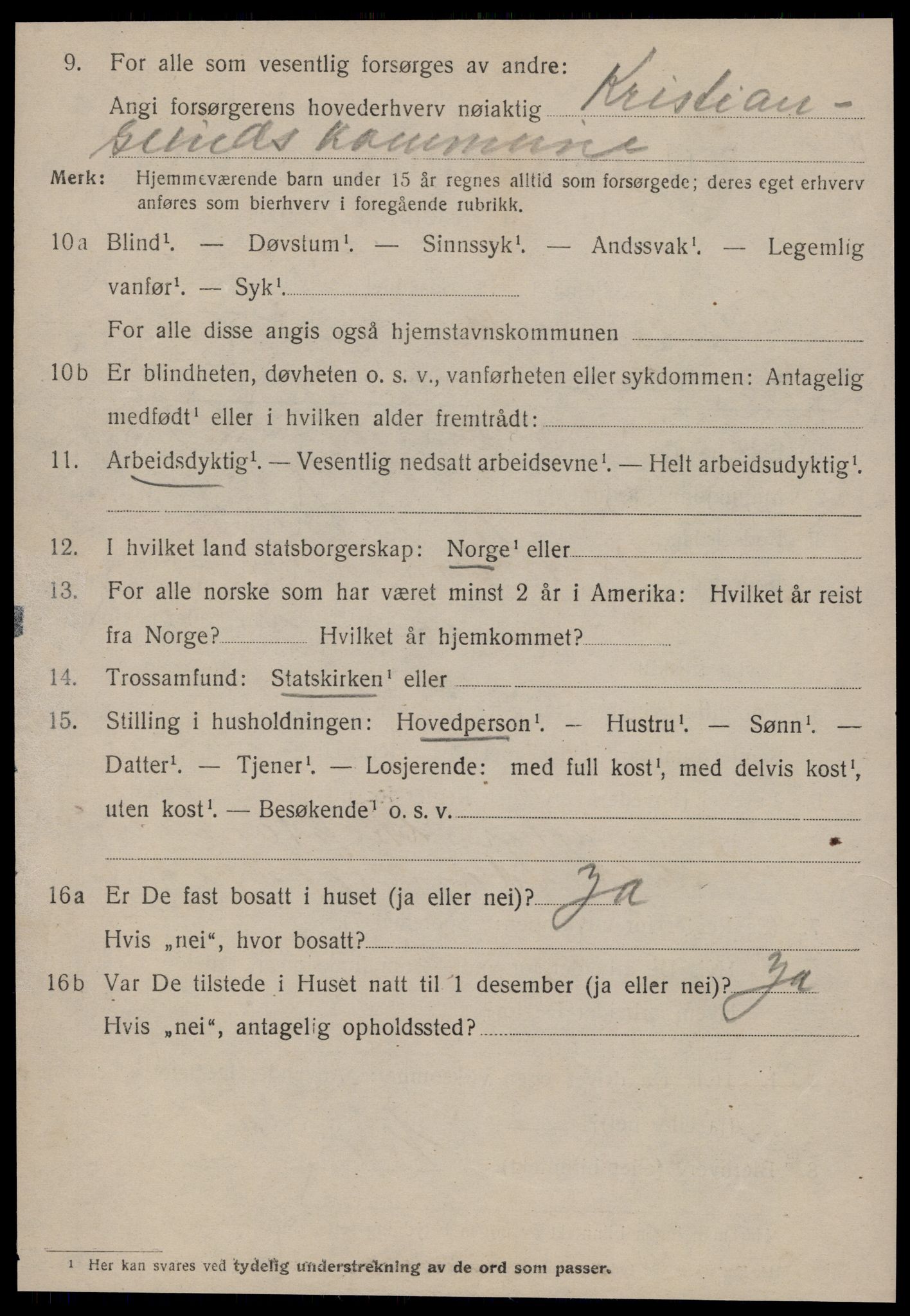 SAT, 1920 census for Kristiansund, 1920, p. 11440